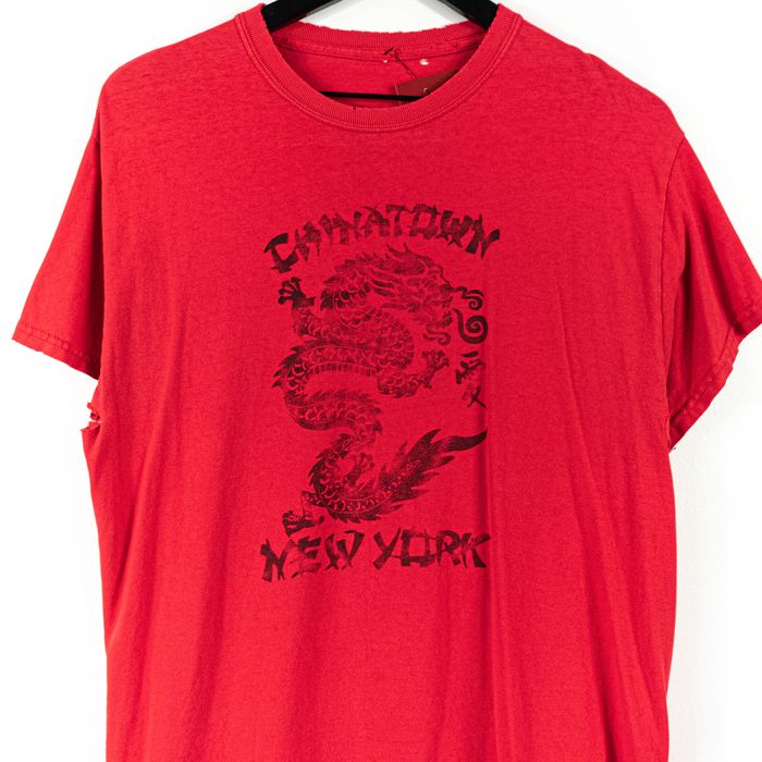 Vintage ChinaTown New York Dragon Distressed Faded Thrashed T-Shirt ...