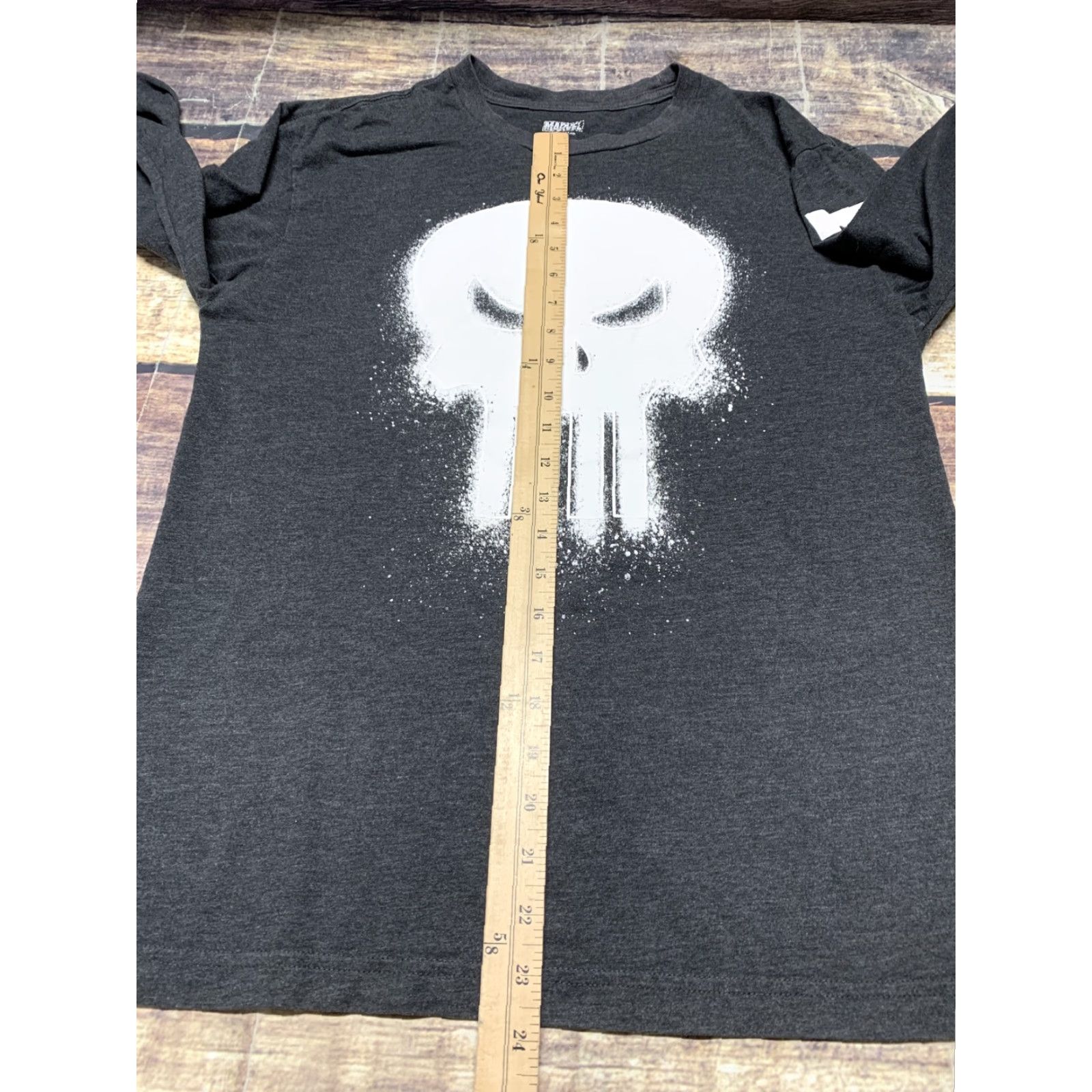 Vintage Marvel Punisher Men's Long Sleeve Tee M Dark Gray Crew Neck Image White Logo T-Shirt Size US M / EU 48-50 / 2 - 6 Thumbnail