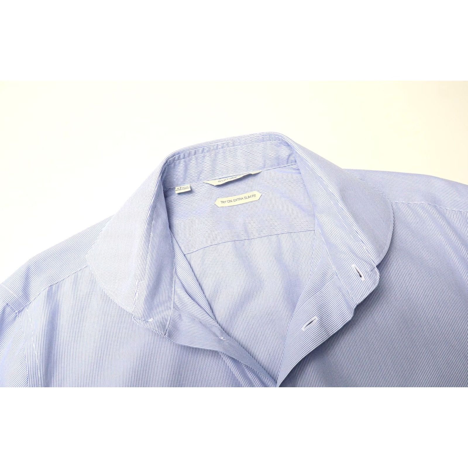 Suitsupply SUITSUPPLY Shirt Formal Extra Slim Fit Blue Pinstripe Men's 42-7/16 1/2L Size 42R - 4 Thumbnail