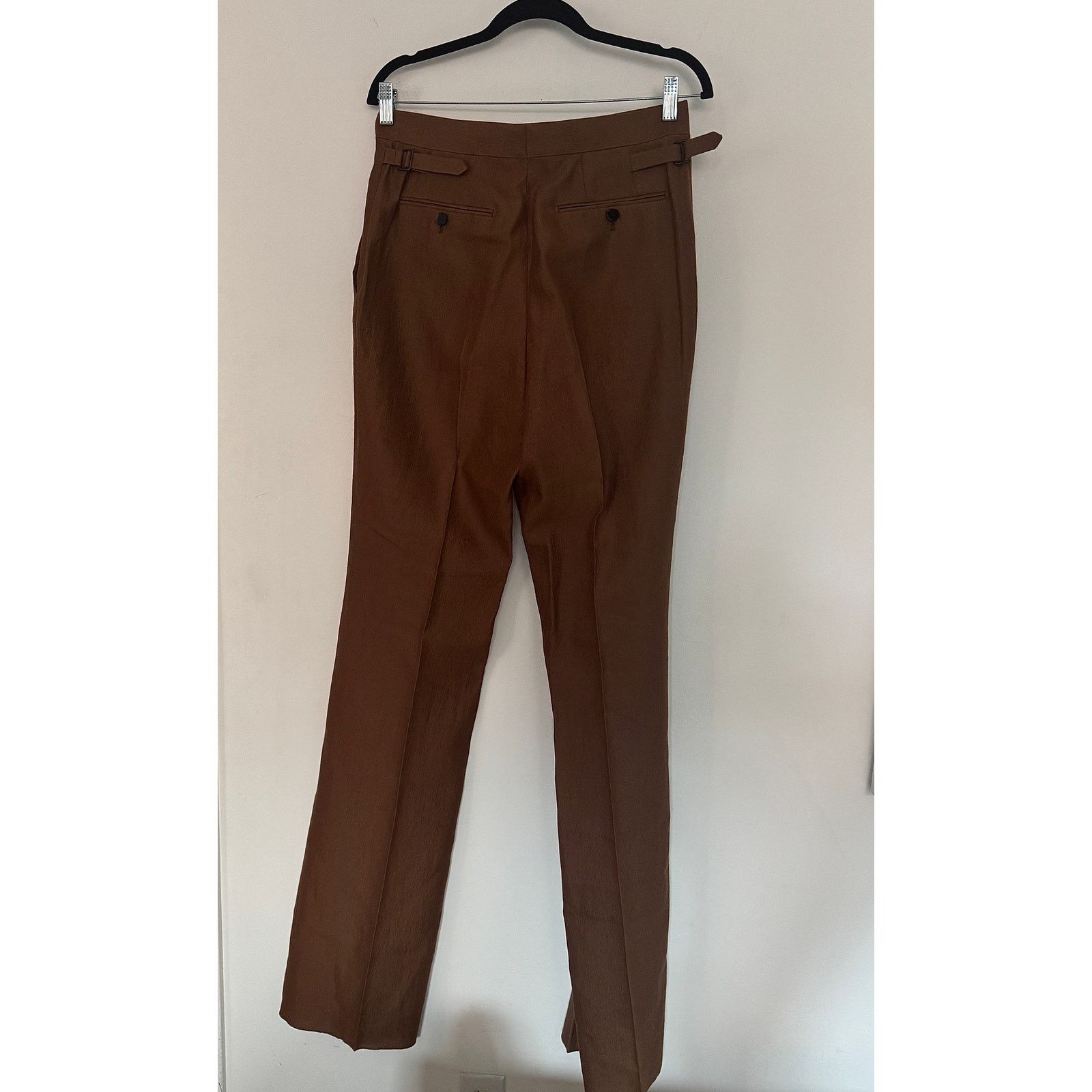 Lanvin Lanvin NWT Men's Wool Silk Blend Brown Straight-Fit Pants Size US 30 / EU 46 - 2 Thumbnail