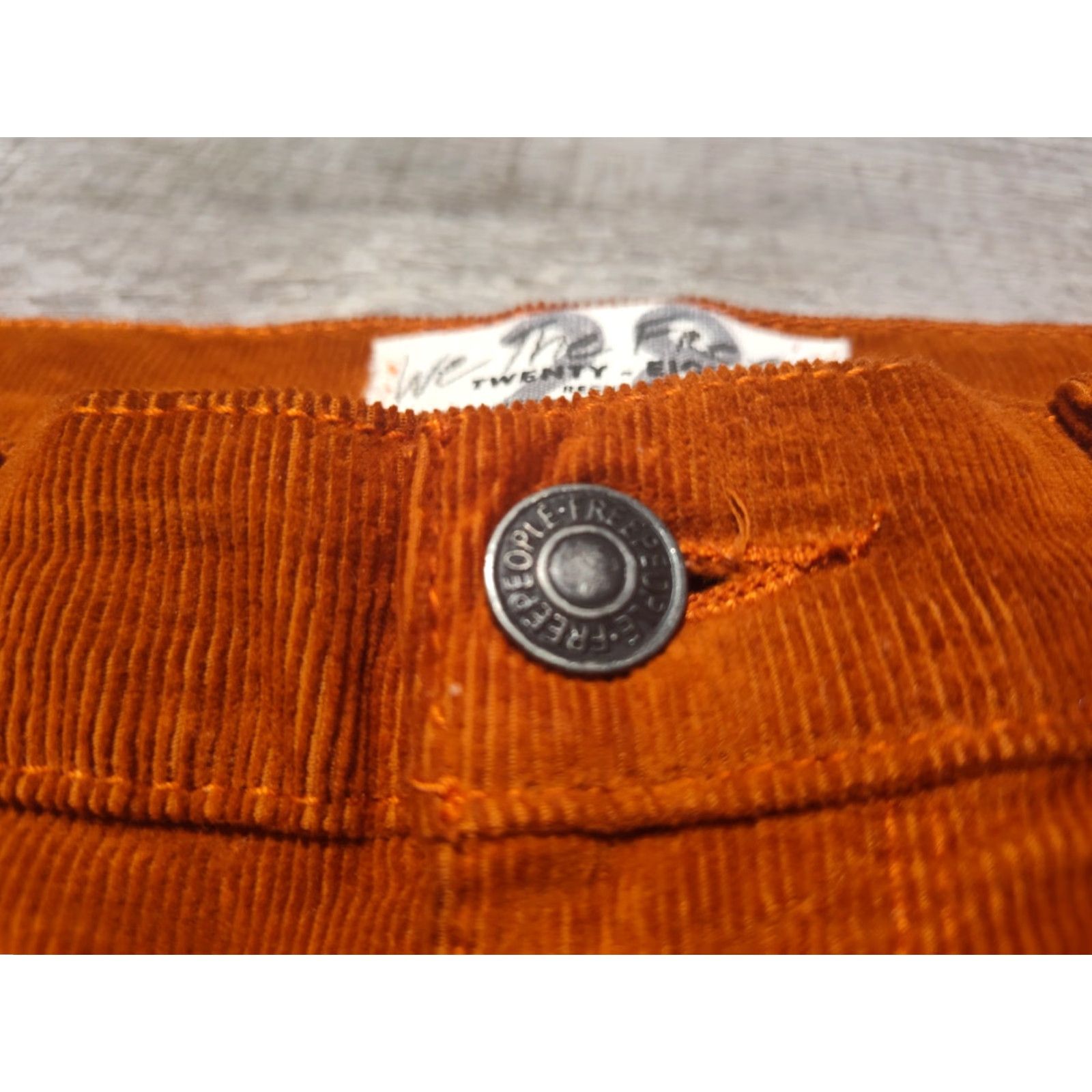 Free People VINTAGE Free People Pants Womens 28 Regular Tapered Corduroy Ankle Fall Seasonal Orange Size 28" / US 6 / IT 42 - 6 Thumbnail