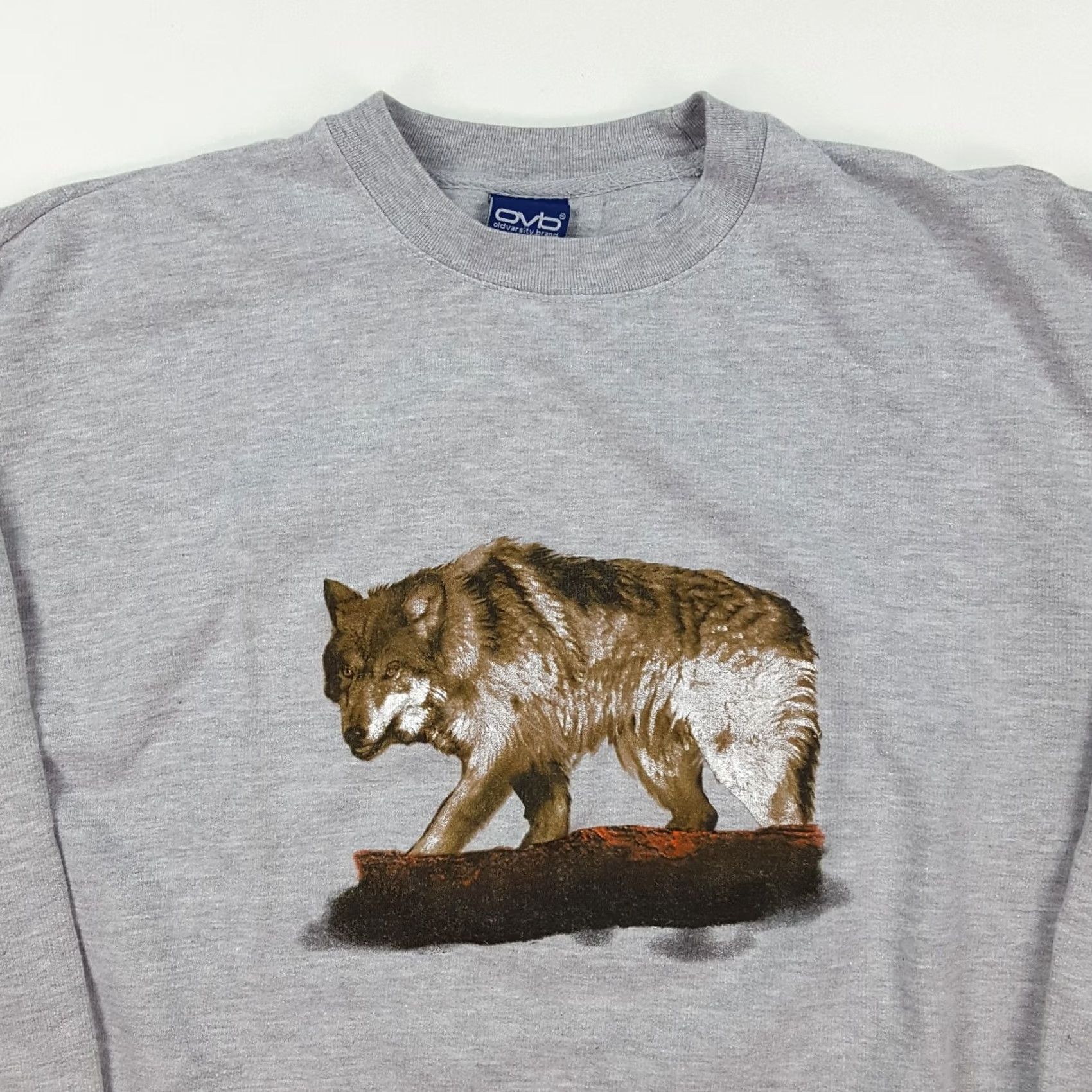 Vintage VINTAGE Wolf Gray Men's XL Pullover Sweatshirt Crewneck Y2K Dog Graphic Print Outdoor 90s University Hunting Nature Starters? Size US XL / EU 56 / 4 - 2 Thumbnail