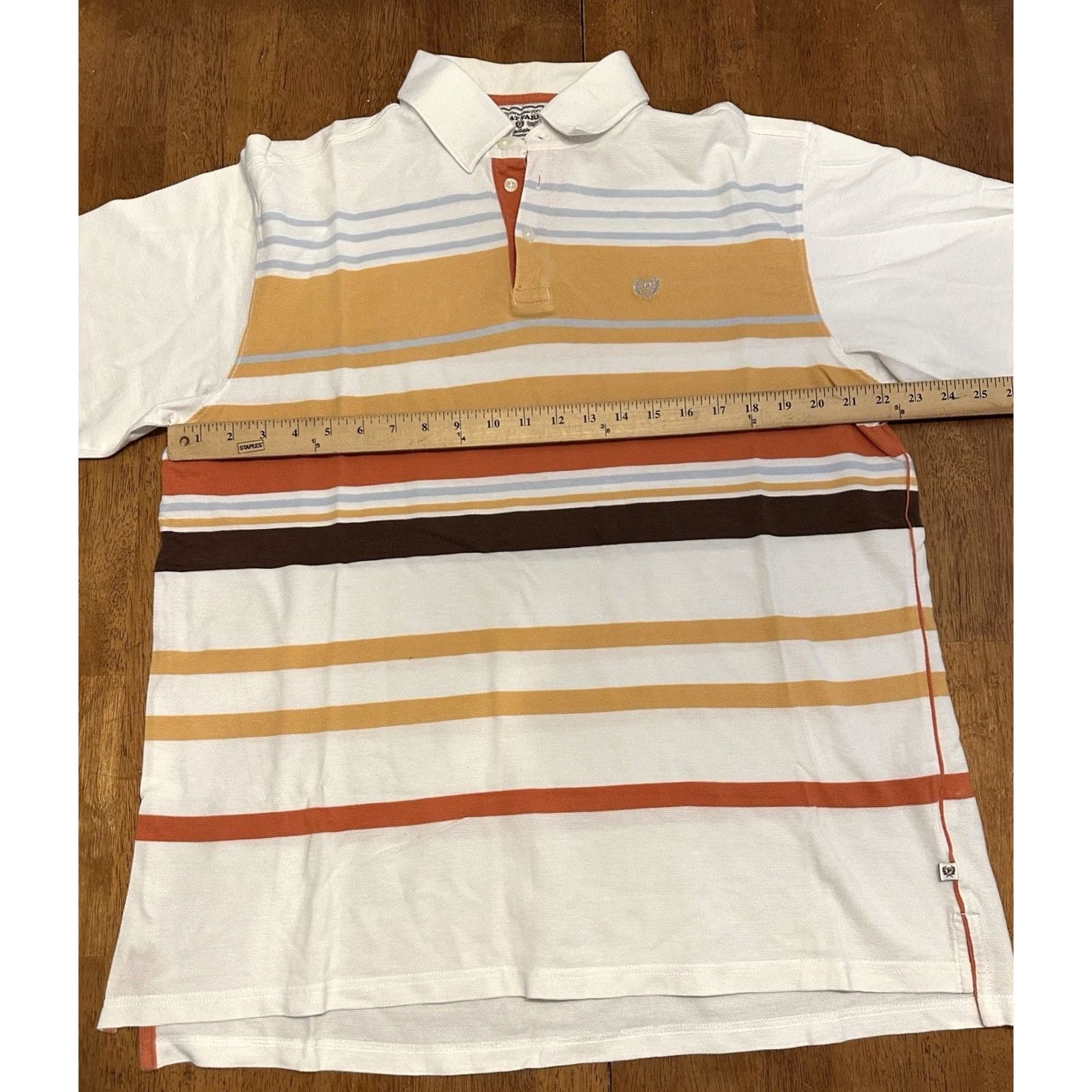 Phat Farm VINTAGE Phat Farm Polo Shirt XL Striped White Gold Mens Size US XL / EU 56 / 4 - 4 Thumbnail
