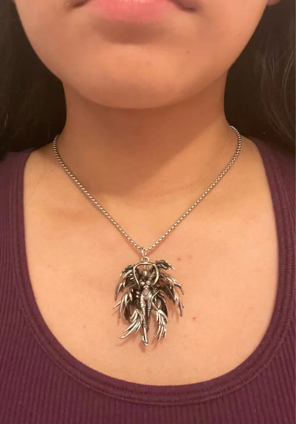 Jewelry Evil Angel Wings Goddess Pendant Necklace Size ONE SIZE - 4 Thumbnail