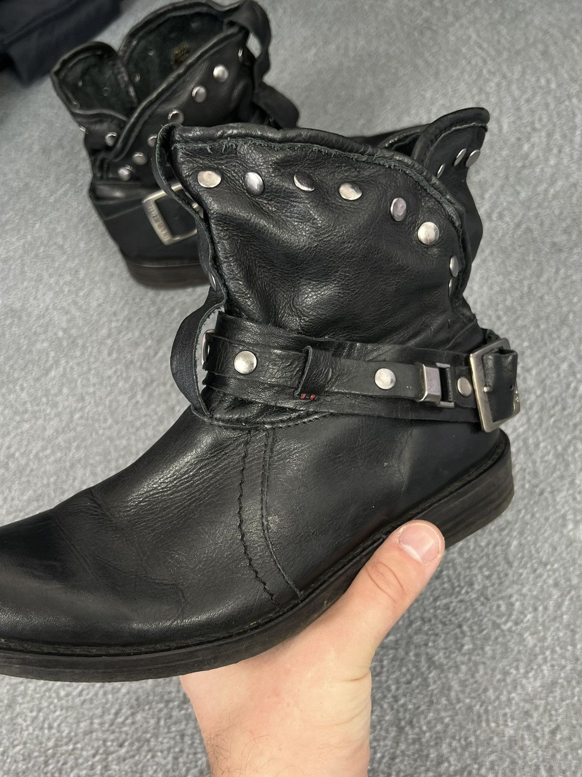 Buffalo London Buffalo Biker Leather Ankle Boots Avant Garde Japanese Size US 8 / IT 38 - 3 Thumbnail