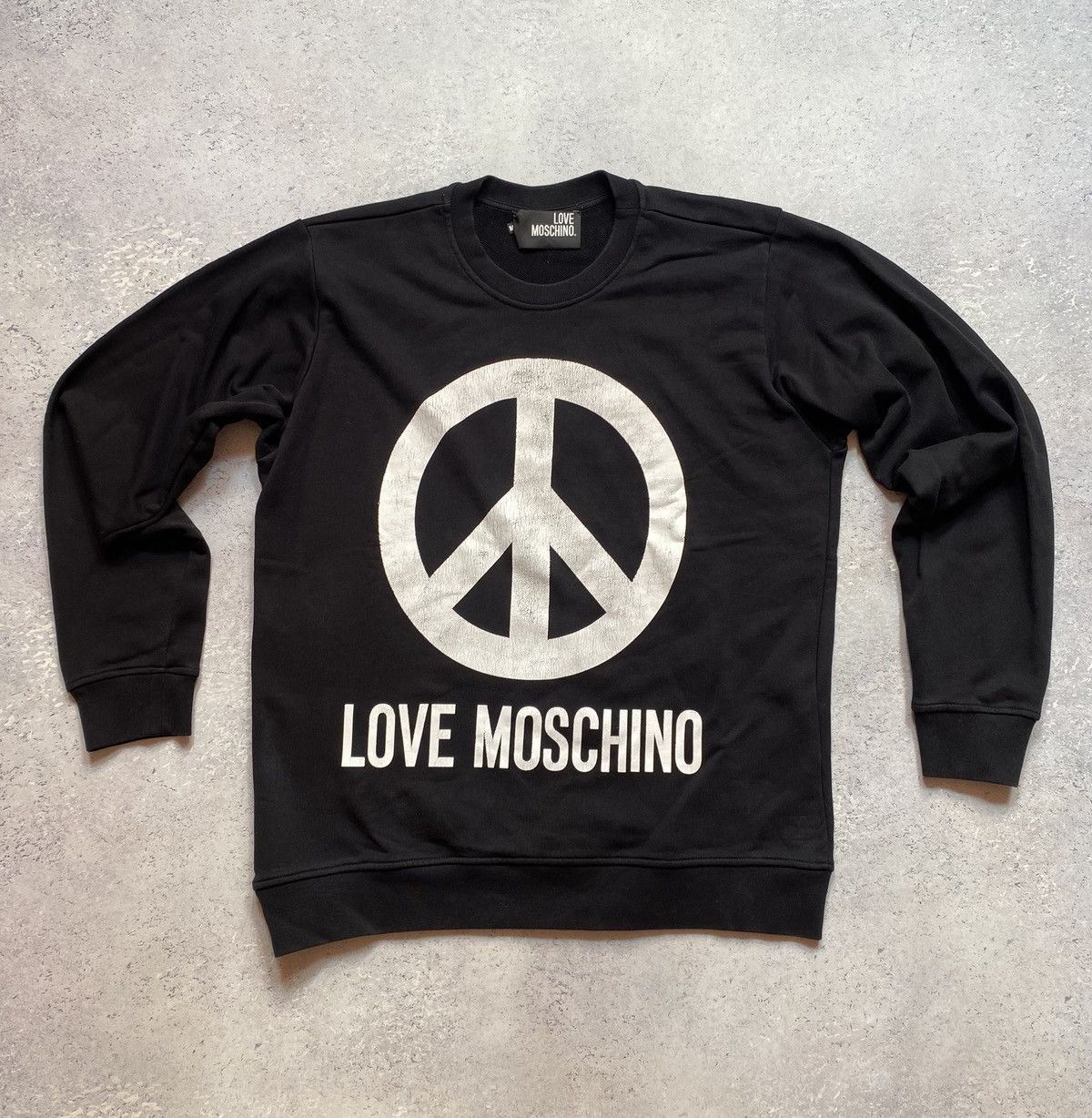 Black Love Moschino Mens Sweatshirt With Big Centre Logo M