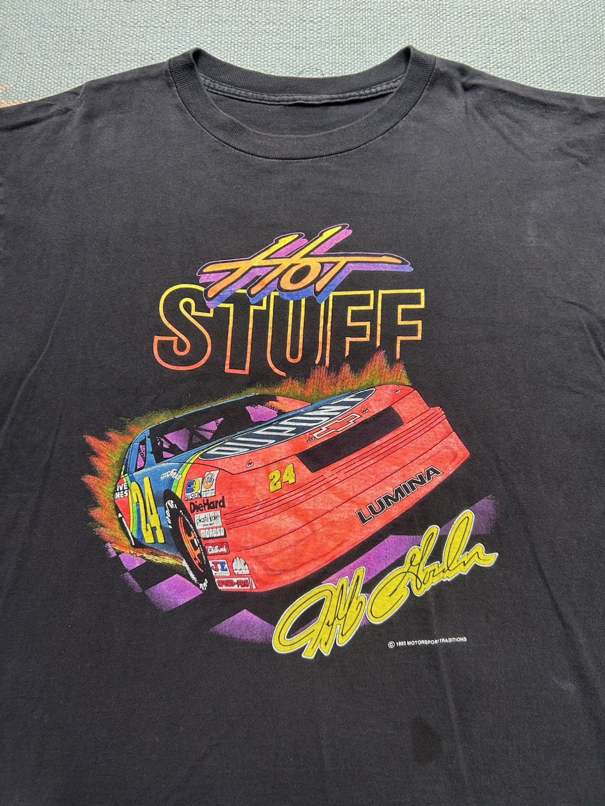 Vintage Vtg 90 t shirt Jeff Gordon nascar hot stuff single stitch XL Size US XL / EU 56 / 4 - 3 Thumbnail
