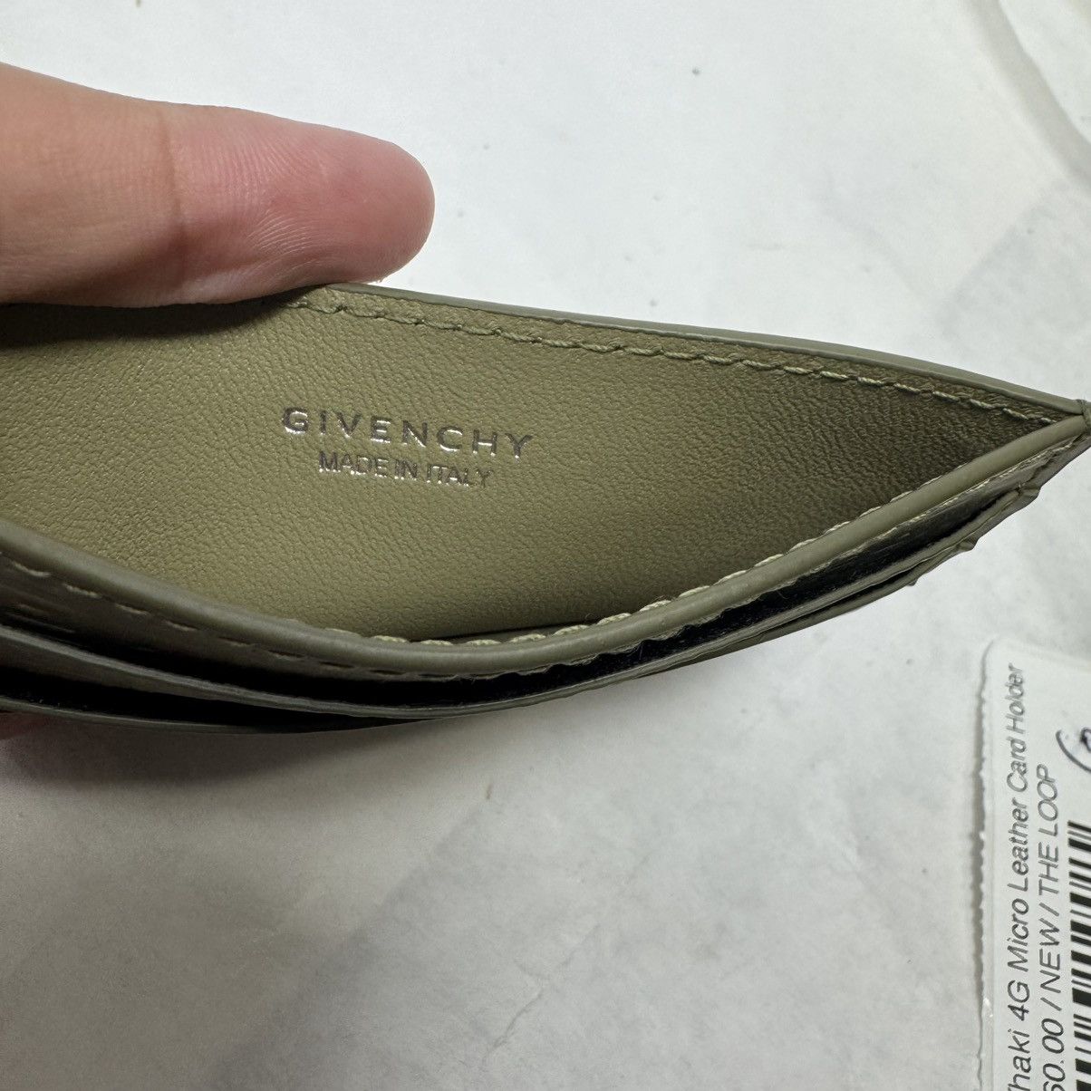 Givenchy Givenchy Khaki 4G Micro Leather Card Holder Size ONE SIZE - 3 Thumbnail