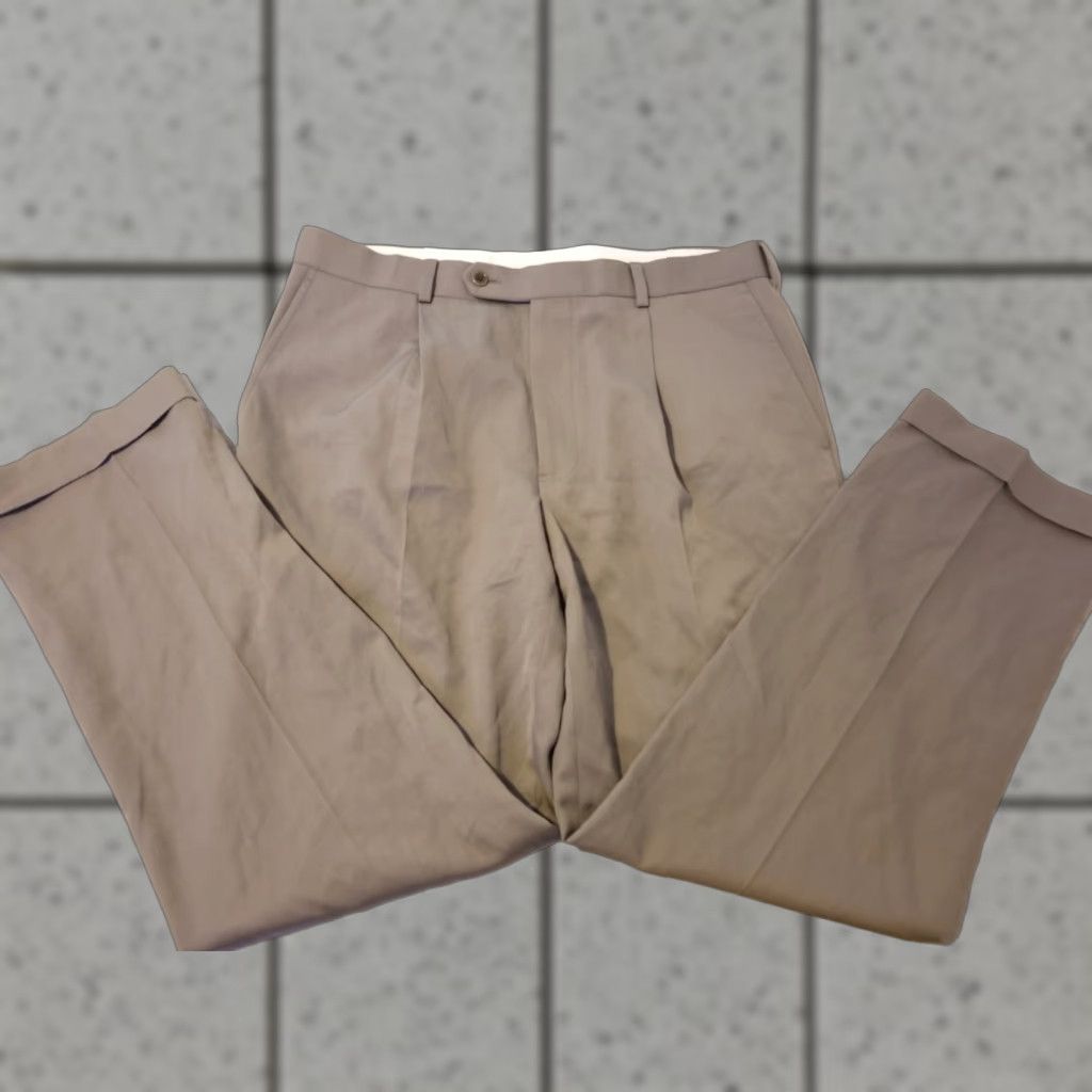 Brooks Brothers Brooks Brothers Clark Fit Advantage Chino Pants 36x32 Mens Regular Wool Beige Solid SlIash Pocket Zip Vintage No Size US 36 / EU 52 - 1 Thumbnail
