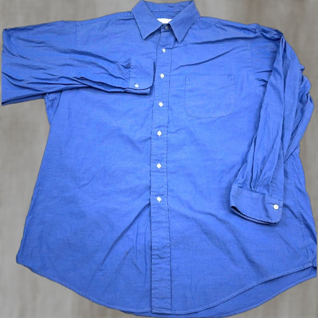Brooks Brothers Vintage Brooks Brothers Shirt Men 16.5 34 Blue Button Up Oxford Cloth USA Dress Shirt Daywear Casual Party/Cocktail Travel Knit? Size US XL / EU 56 / 4 - 1 Thumbnail