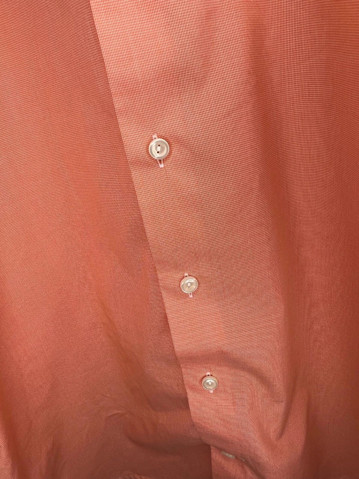 Eton Eton Slim Mens Dress Shirt Orange White Micro Houndstooth Size US M / EU 48-50 / 2 - 7 Thumbnail