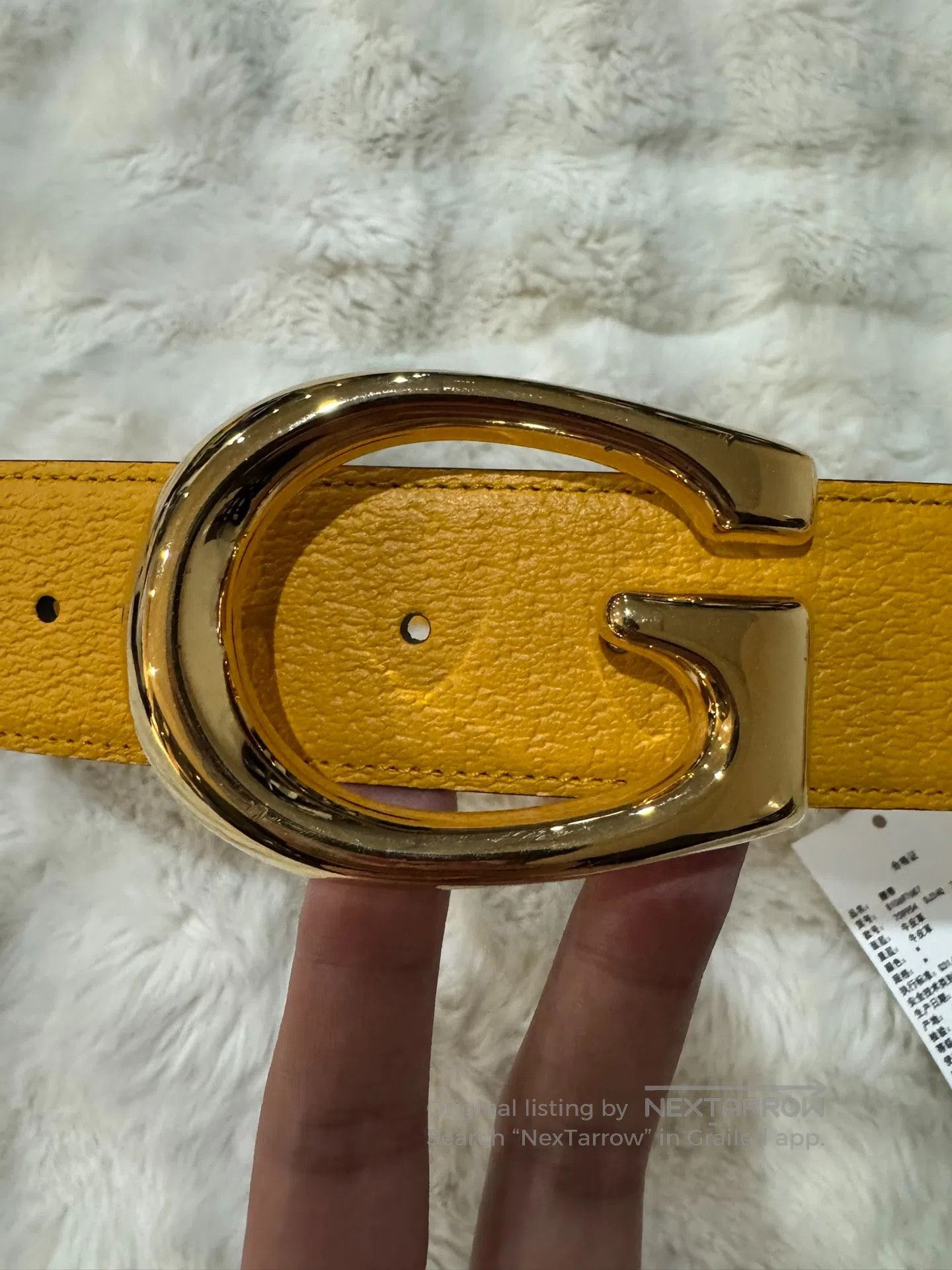 Gucci Guicci size 85 Contrasting Gold Buckle Belt| Size ONE SIZE - 4 Thumbnail