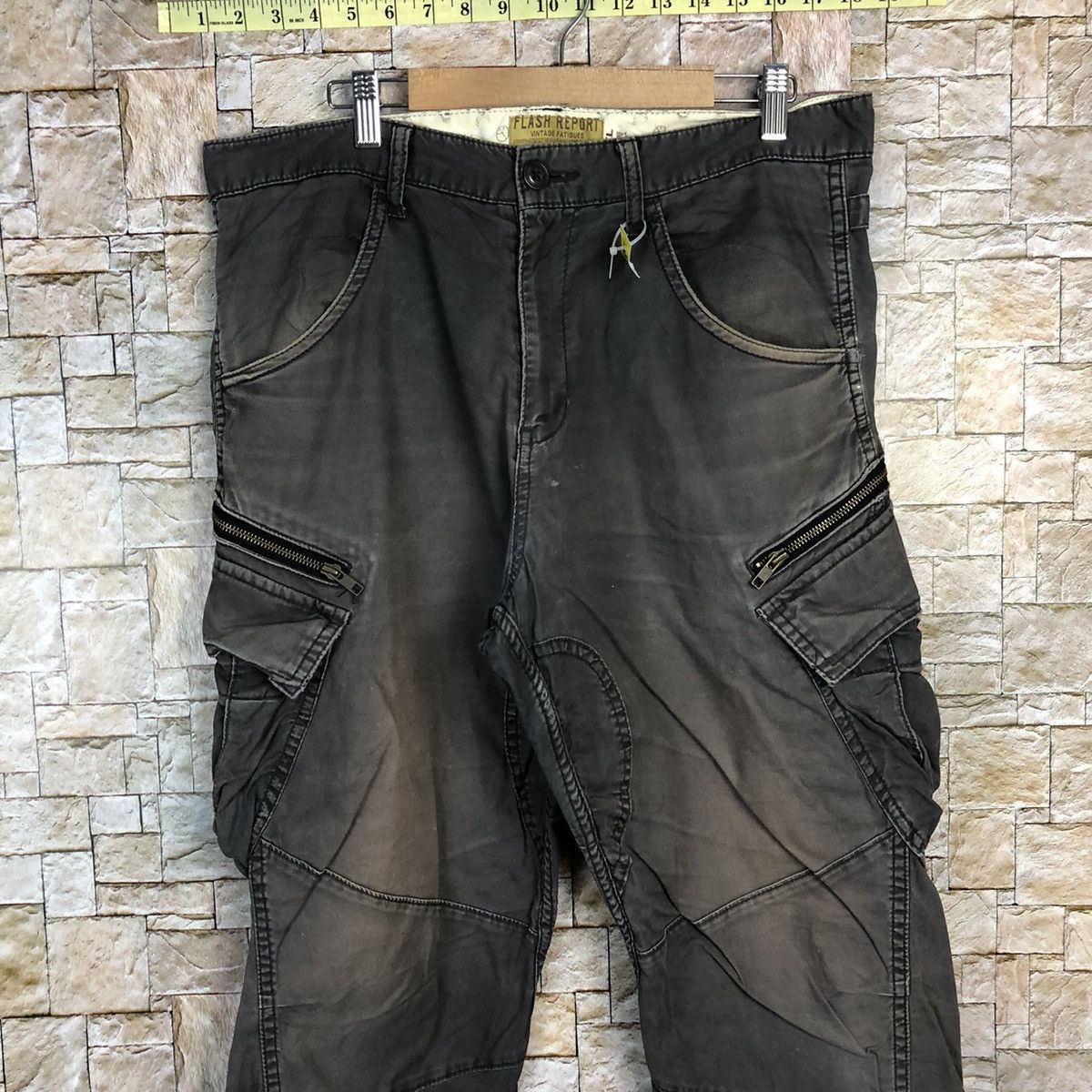 Japanese Brand Flash Report Brown Cargo Multipocket Pants #A351 Size US 34 / EU 50 - 5 Thumbnail