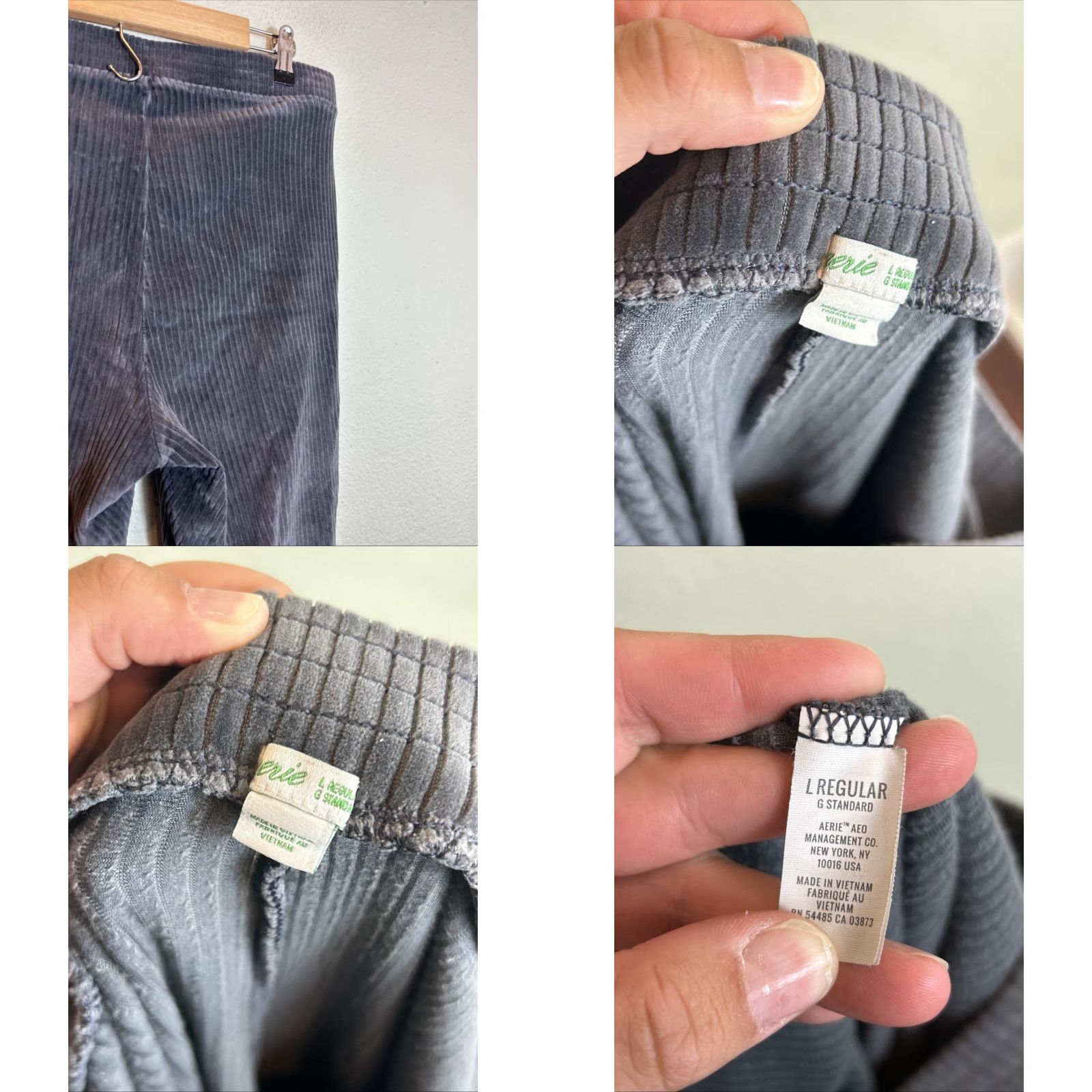 Vintage Aerie Groove-On Velour High Waisted Flare Pant L Gray Sweatpants Flared Womens 32x34 Size 36" / US 14 / IT 50 - 9 Thumbnail