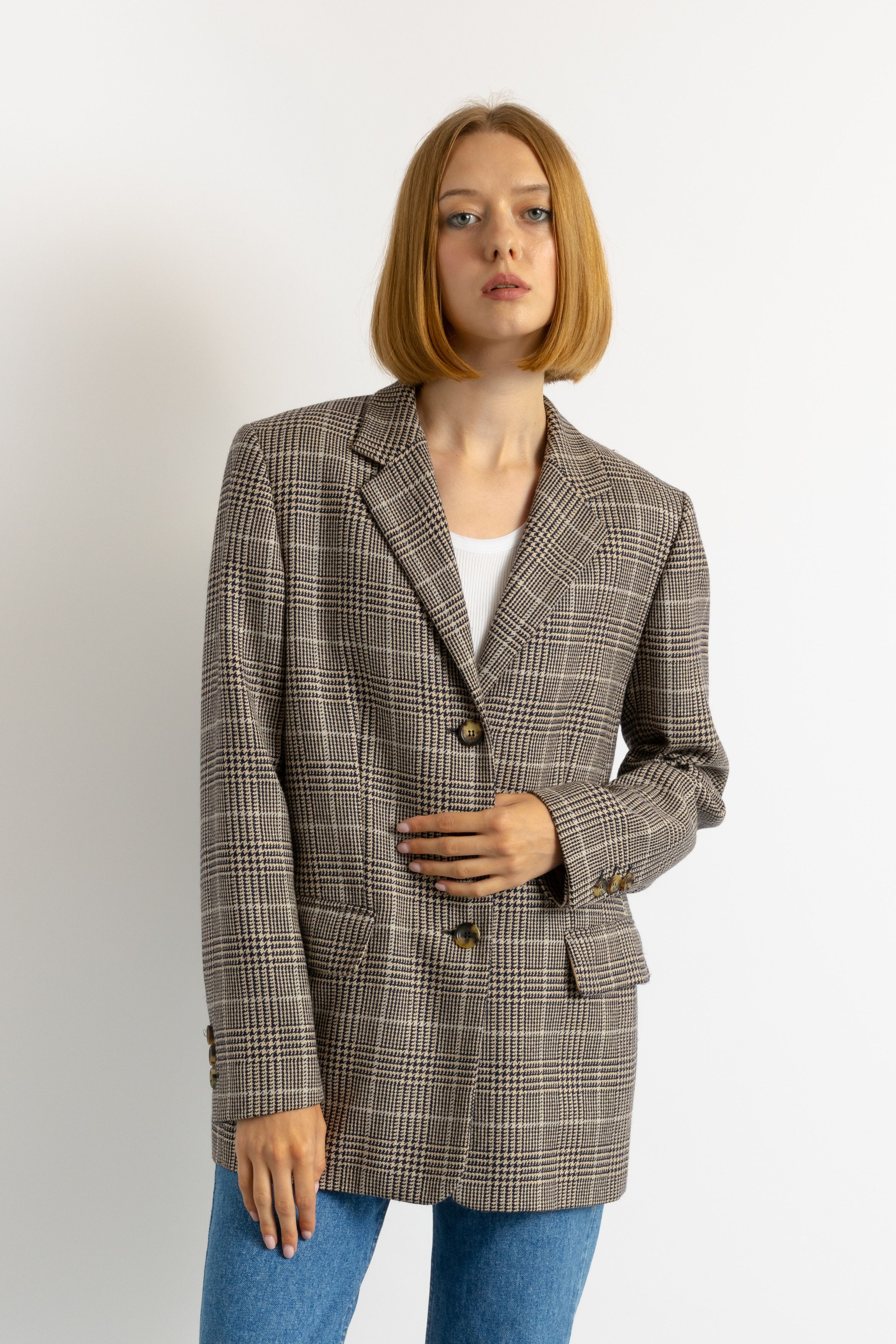 Escada ESCADA Sport Checked Wool Schurwool Blazer 7587 Size S / US 4 / IT 40 - 7 Thumbnail