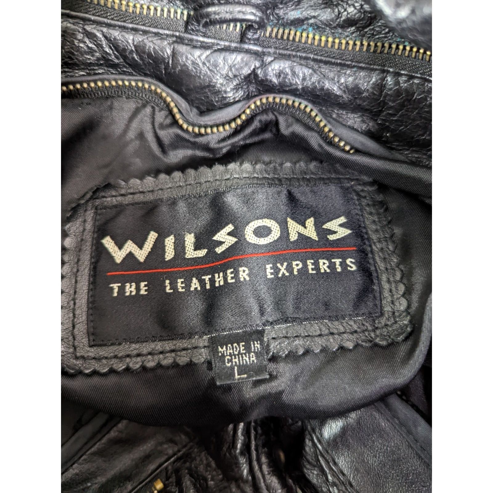 Vintage VINTAGE Wilson's Bomber Leather Jacket Men's Large Motorcycle Black 90s Size US L / EU 52-54 / 3 - 4 Thumbnail