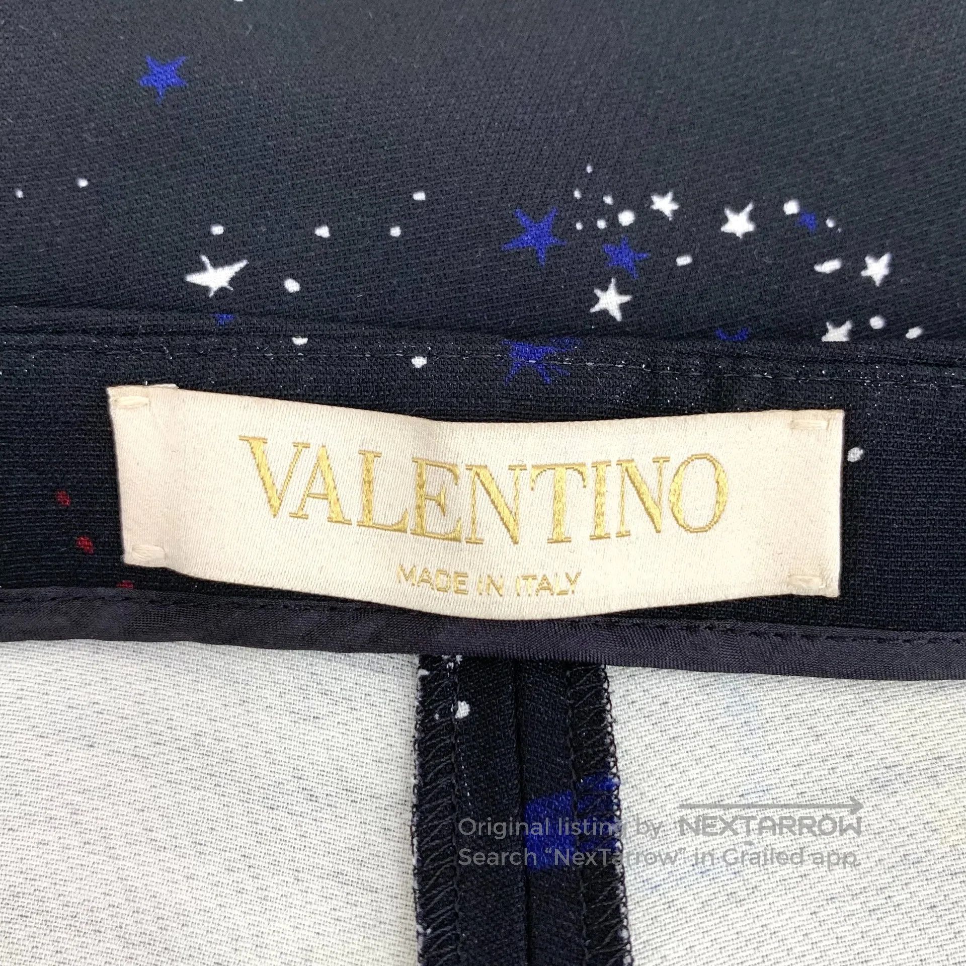 Valentino Valentino Black Starry Universe Printed Wool Casual Short Size 39" - 5 Thumbnail