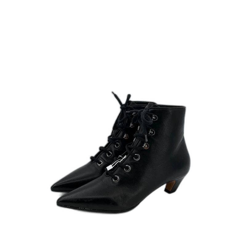Christian Dior Black Leather High Heel Shoes Ankle Boots, Women's (Size 8)