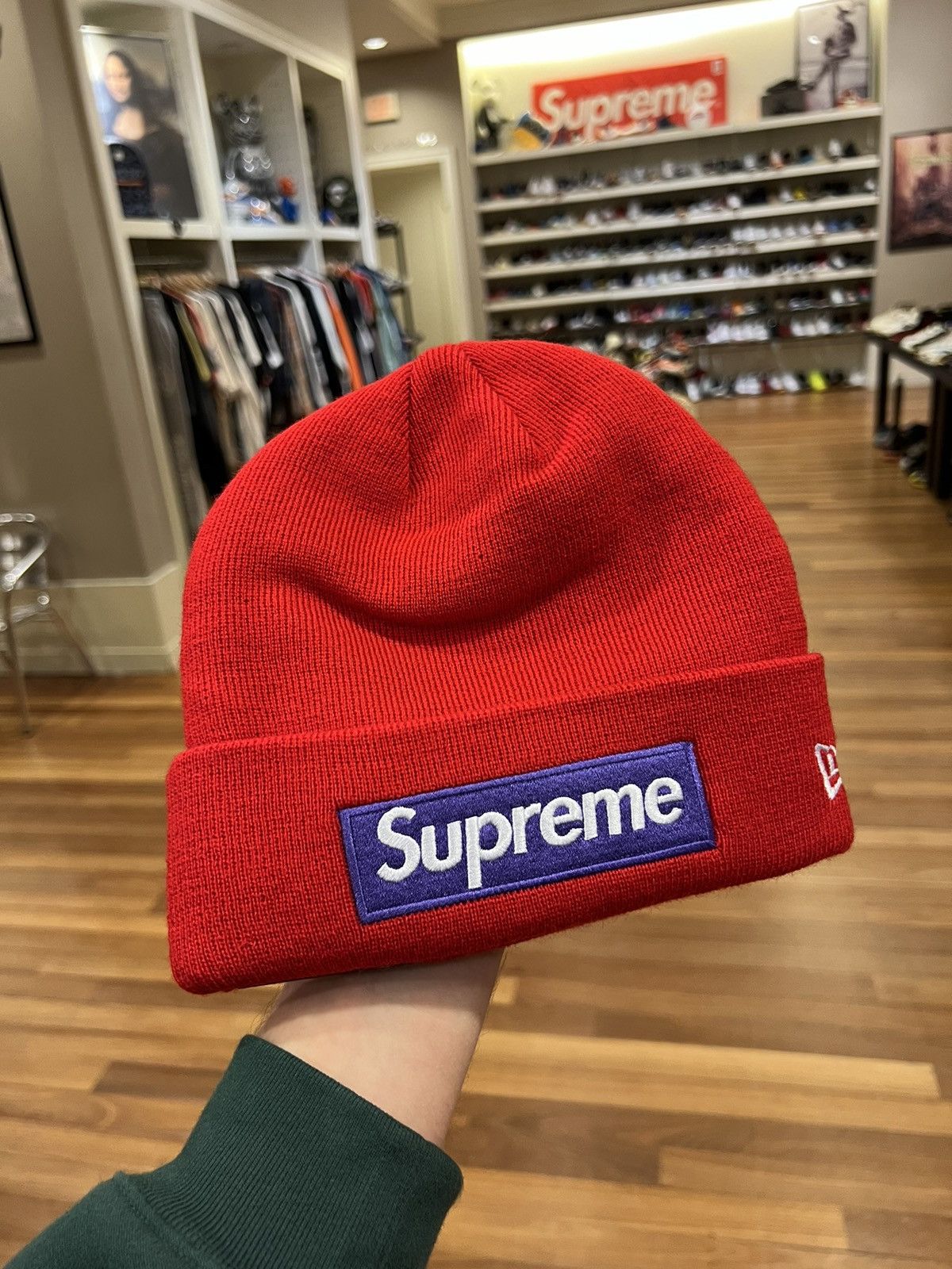 Supreme New Era Red Purple Box Logo Beanie Accessories