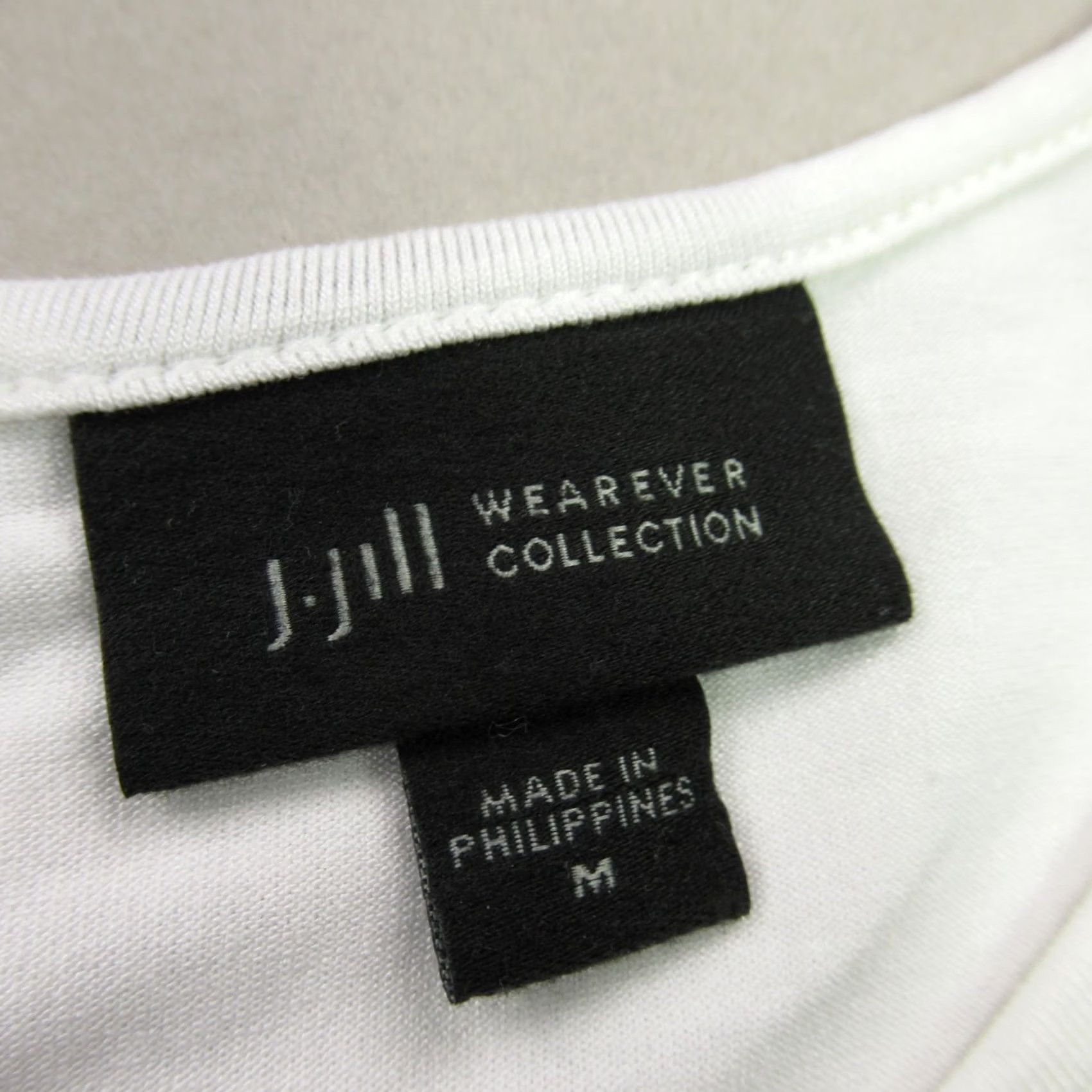J. Jill J Jill Shirt Womens Medium Short Sleeve Casual Crew Neck White Lightweight Size M / US 6-8 / IT 42-44 - 3 Thumbnail