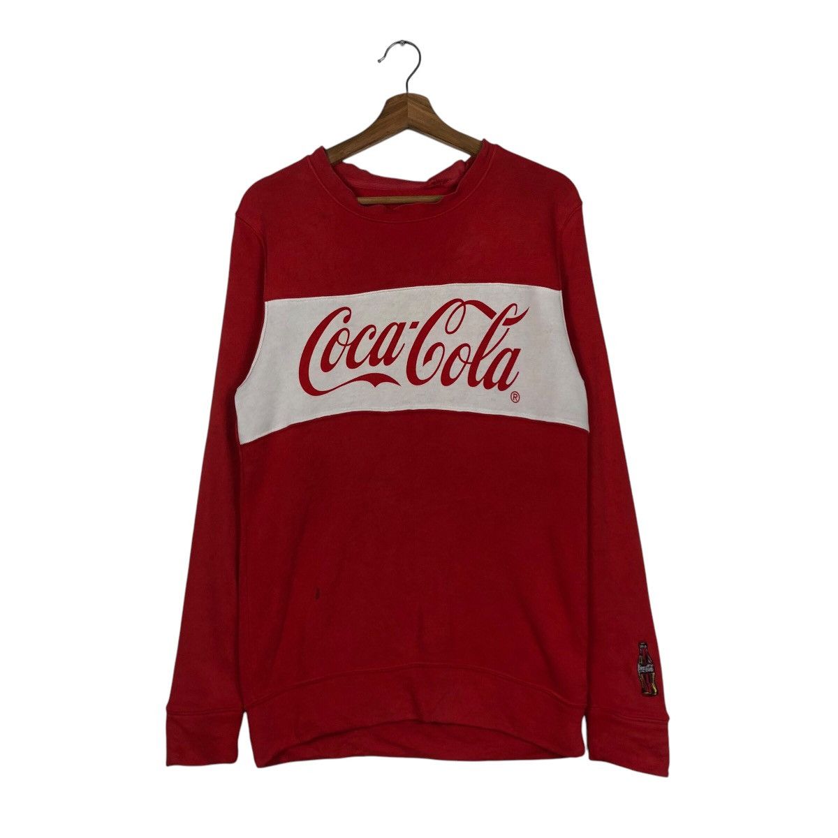 Japanese Brand × Vintage 📌Vintage Sweatshirt Coca Cola Big Logo Spell Out Size US M / EU 48-50 / 2 - 2 Thumbnail
