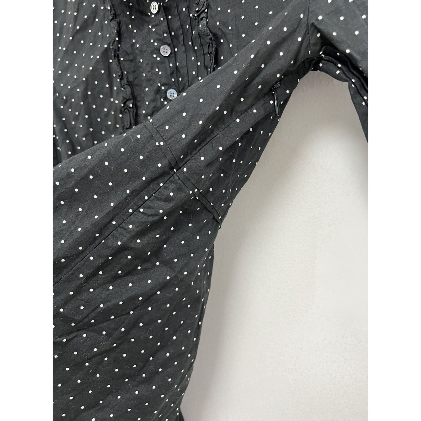 J.Crew J Crew Blouse Top Black Dot Long Sleeve Cotton XS A000008 Size XS / US 0-2 / IT 36-38 - 5 Thumbnail