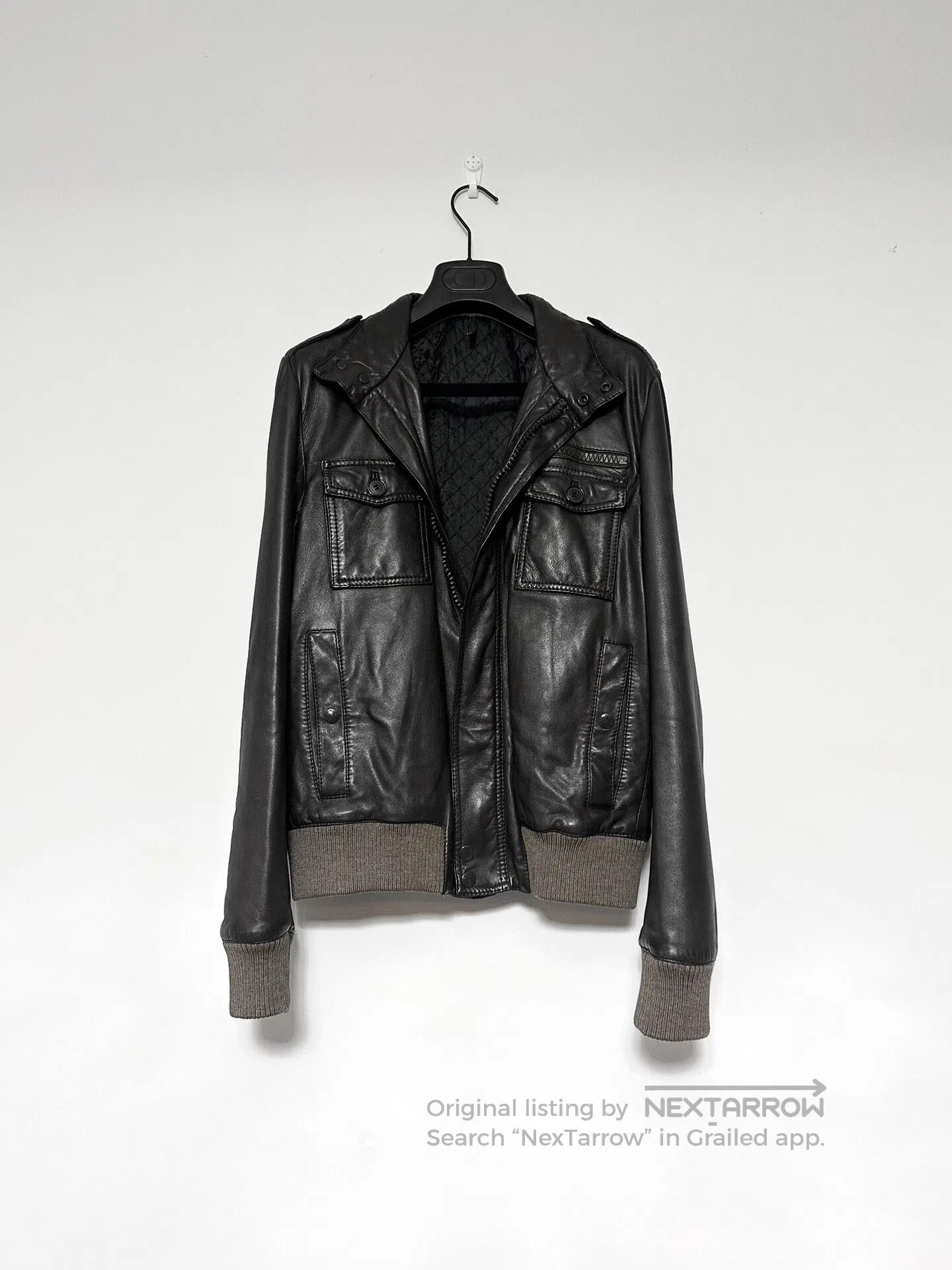 Dior × Hedi Slimane 06AW 'A2' 4 pockets leather jacket sz 44 | Grailed