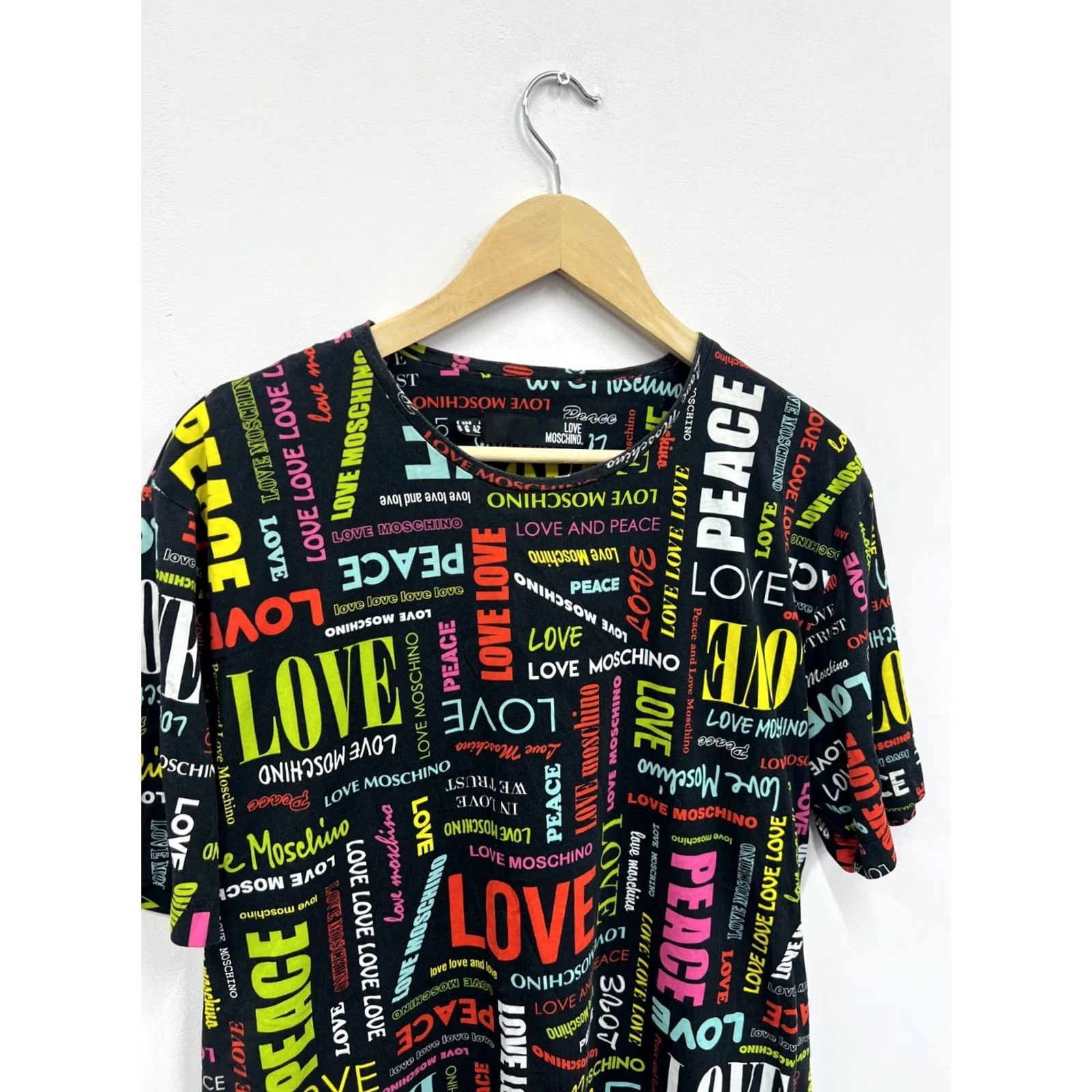 Moschino Moschino T-Shirt Women Allover Logo Multicolor Crew Neck Short Sleeve GB 10 US 6 Modern Regular Fit 2020s Concert Music Theme Size M / US 6-8 / IT 42-44 - 2 Thumbnail