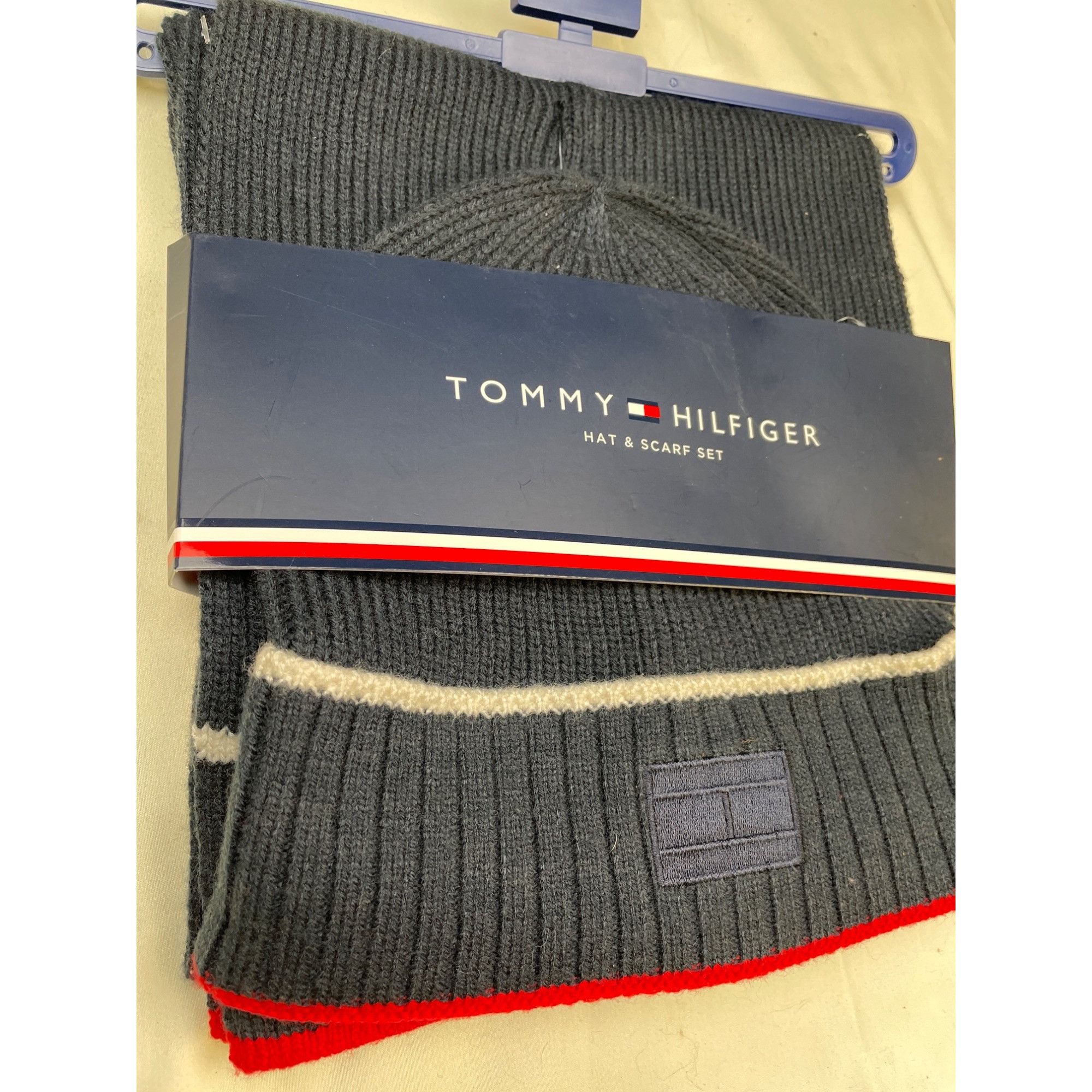 Tommy Hilfiger Tommy Hilfiger Men's Blue Scar and Hat Set One Size SKU 6049 Size ONE SIZE - 3 Thumbnail