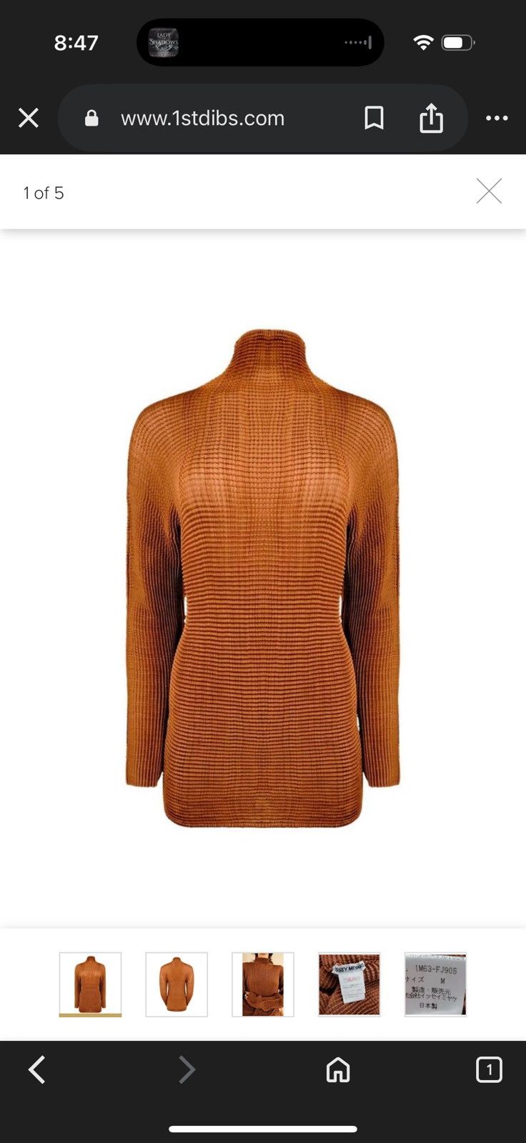 Issey Miyake ISSEY MIYAKE Pleated Copper Turtleneck Size L / US 10 / IT 46 - 3 Thumbnail