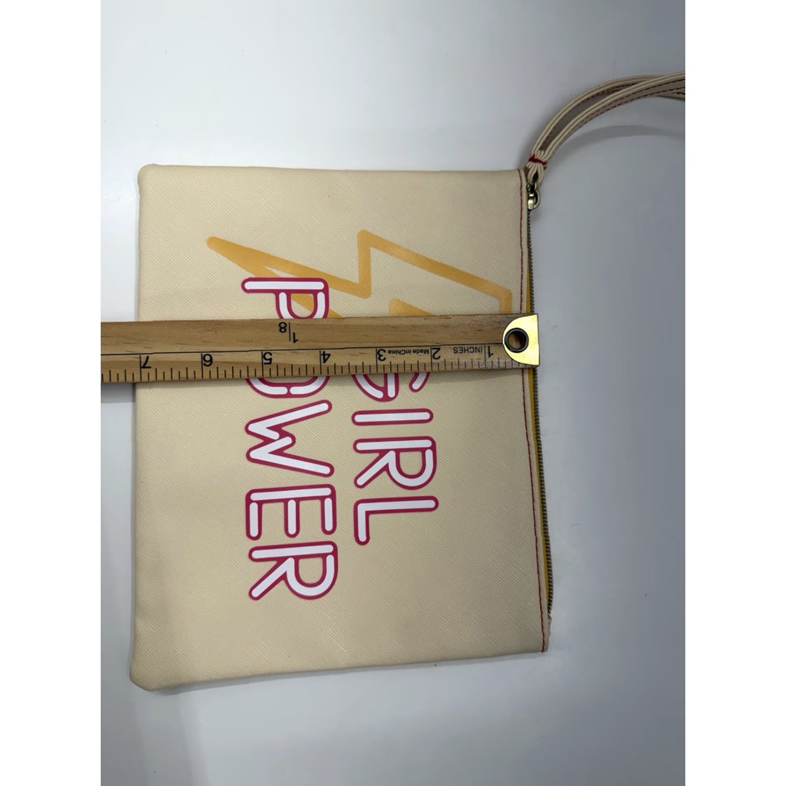 Vintage Conair Sophia Joy Wristlet Cosmetic Bag Girl Power Yellow Zipper Makeup Bag Crossbody Women Medium Vinyl Rectangle Wrist Strap Zipper Bag Size ONE SIZE - 6 Thumbnail