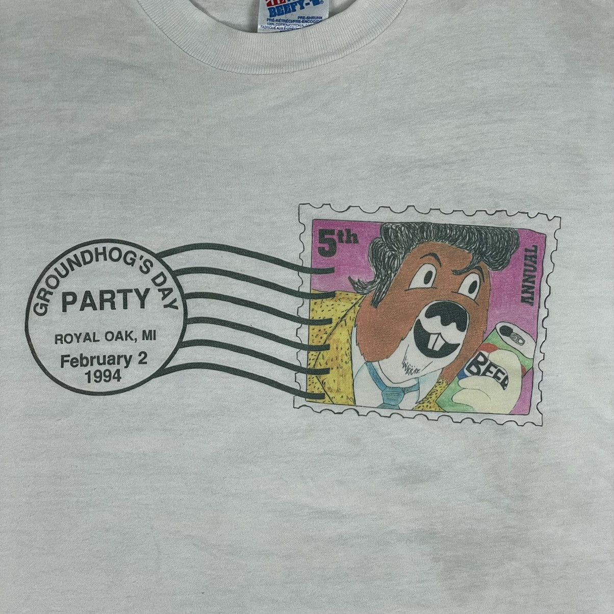 Hanes 🔥LAST PRICE🔥 VTG 1994 Groundhog Days Characters Duel Tee Size US XL / EU 56 / 4 - 5 Thumbnail