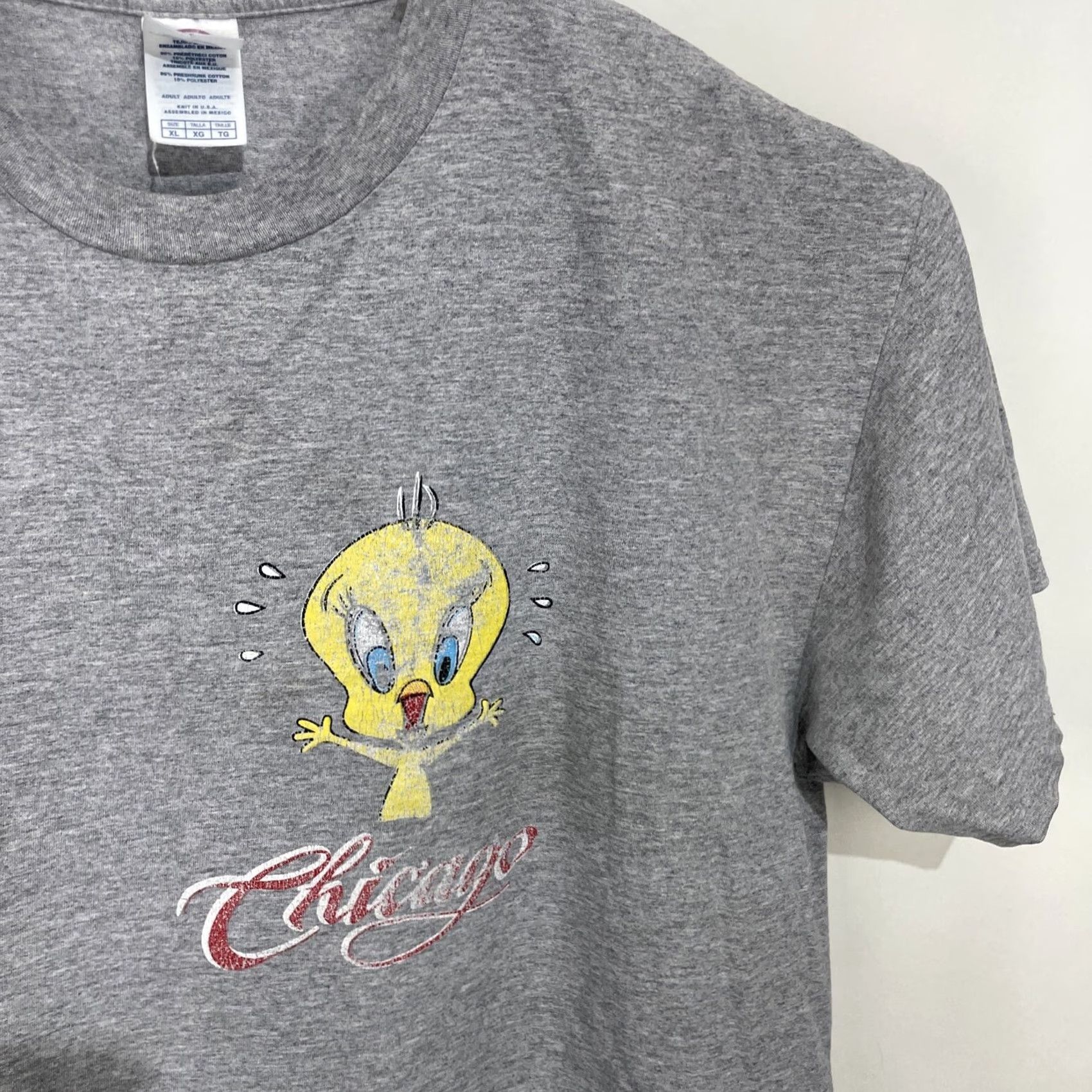 Vintage VINTAGE Looney Tunes Tweety Bird Chicago T-Shirt XL Grey Shirt Men Regular Short Sleeve Crew Neck Graphic Print T-Shirt Size US XL / EU 56 / 4 - 5 Thumbnail