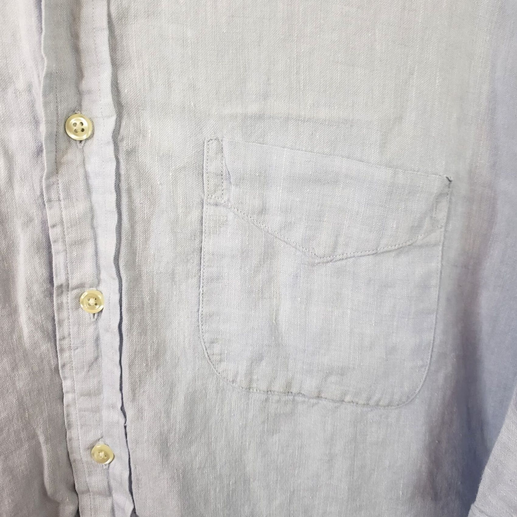 Brooks Brothers Brooks Brothers Sport 100% Linen Shirt Men's XL Blue Short Sleeve Button-Up Collared Casual Wear Size US XL / EU 56 / 4 - 4 Thumbnail