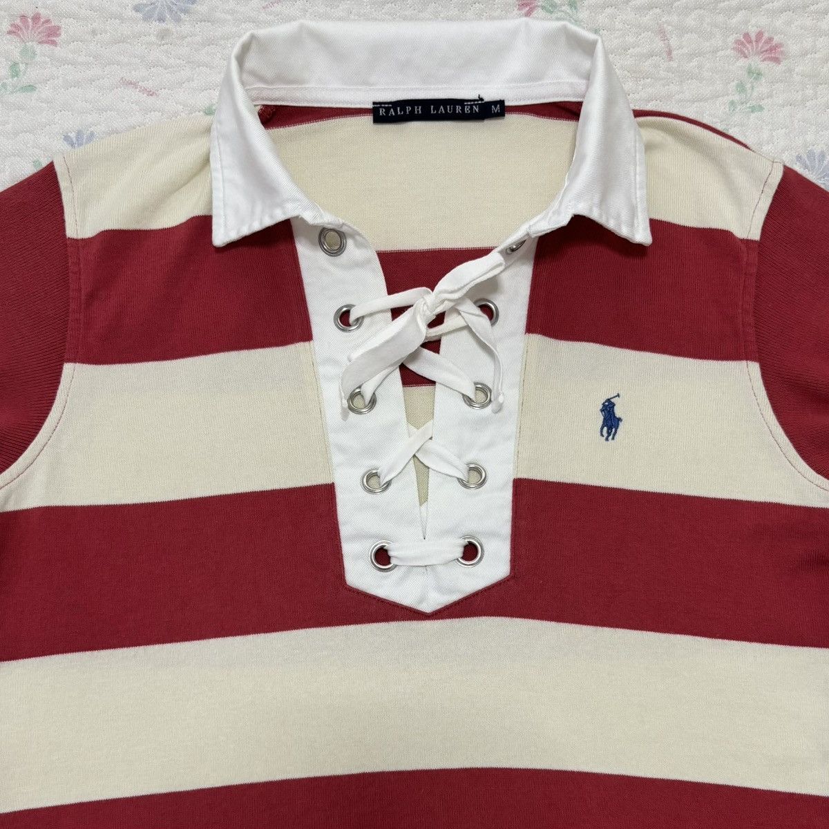 Polo Ralph Lauren Polo Ralph Lauren Lace-Up Polo Shirt Size M / US 6-8 / IT 42-44 - 2 Thumbnail
