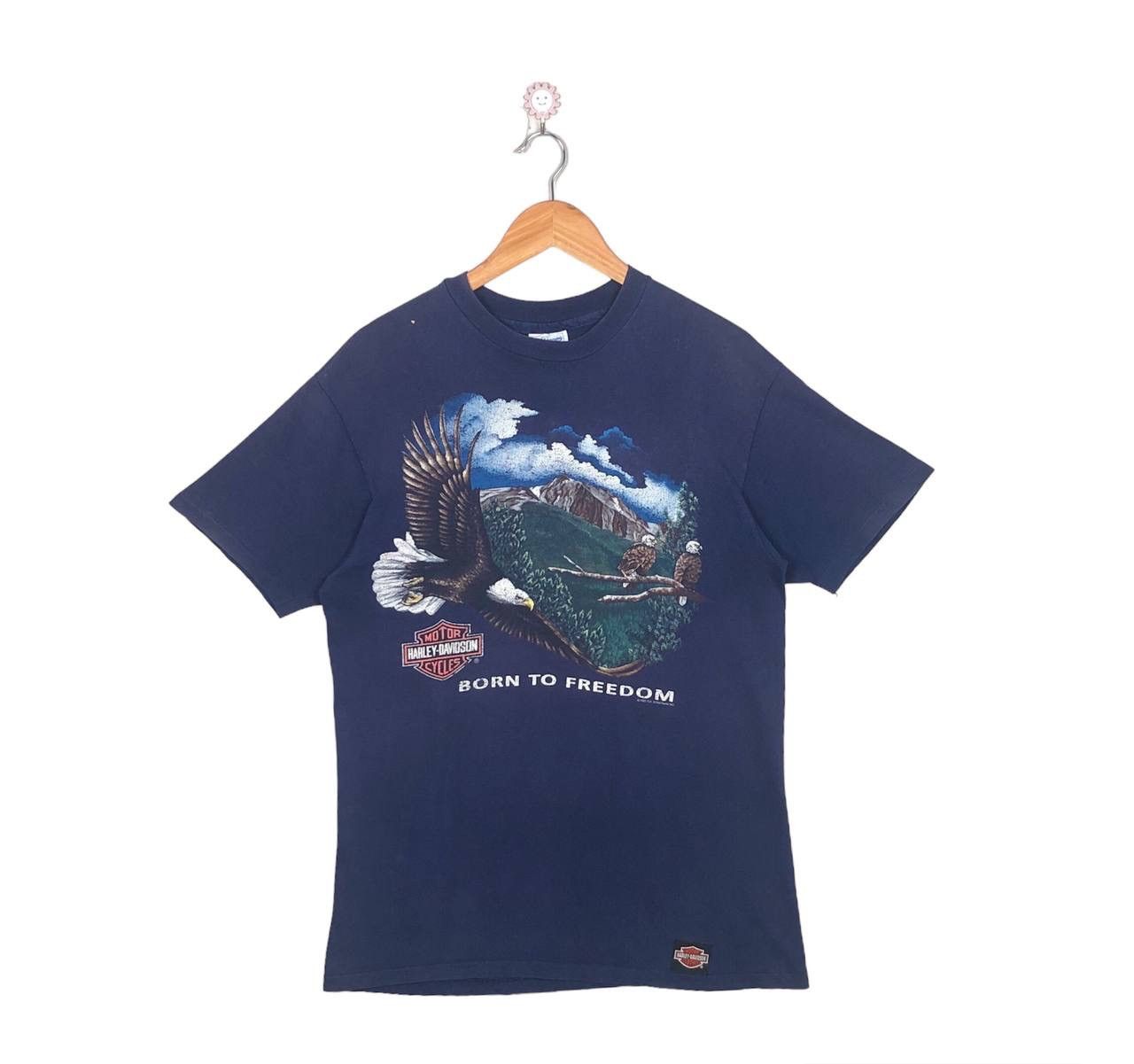 Harley Davidson × Vintage Vintage 90s Harley Davidson Eagle Motorcycle Decker Tee Size US L / EU 52-54 / 3 - 1 Thumbnail