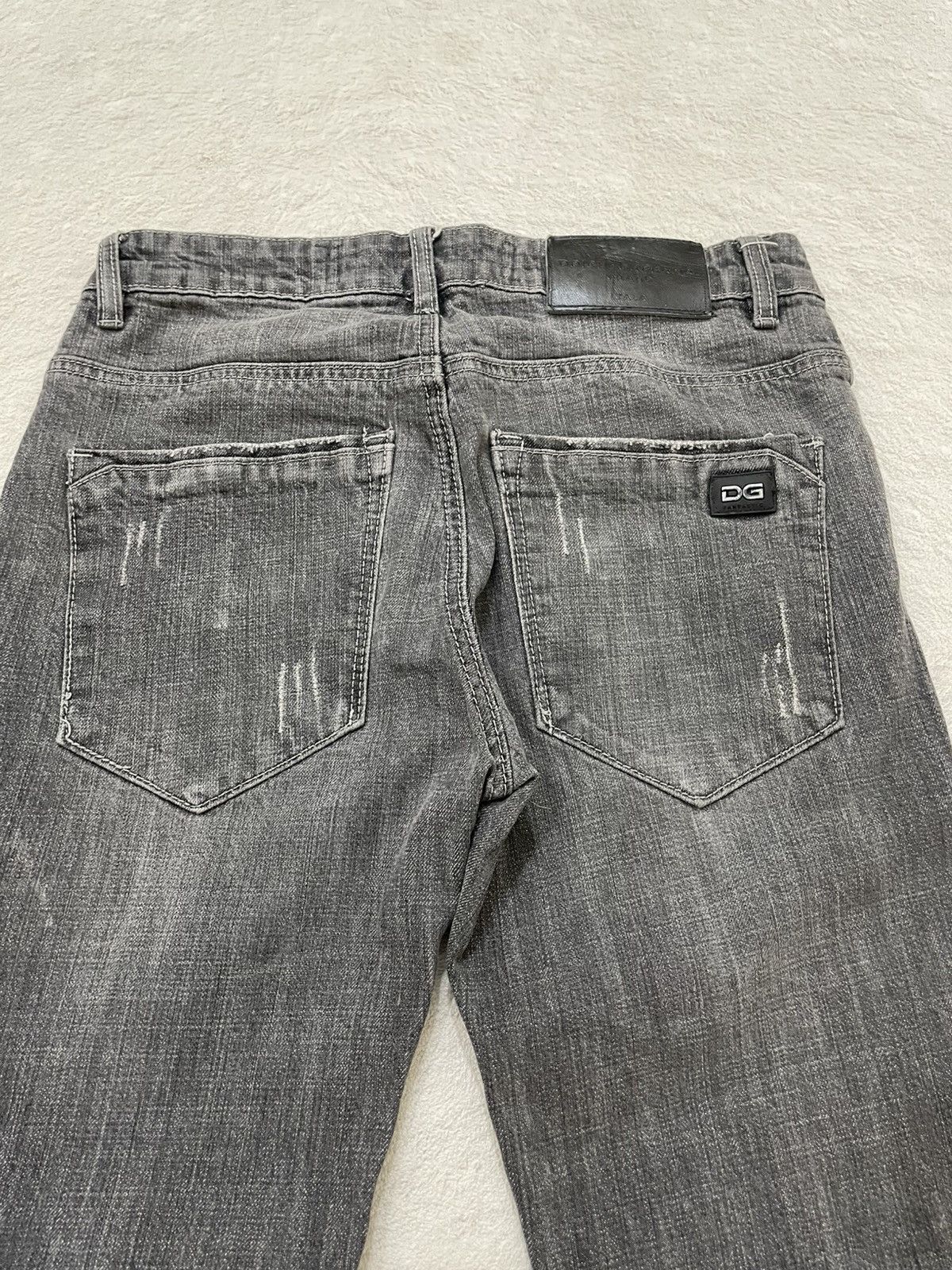 Japanese Brand 00s Dolce Gabbana Washed Grey Denim Distressed Y2K Japan Size US 29 - 12 Thumbnail