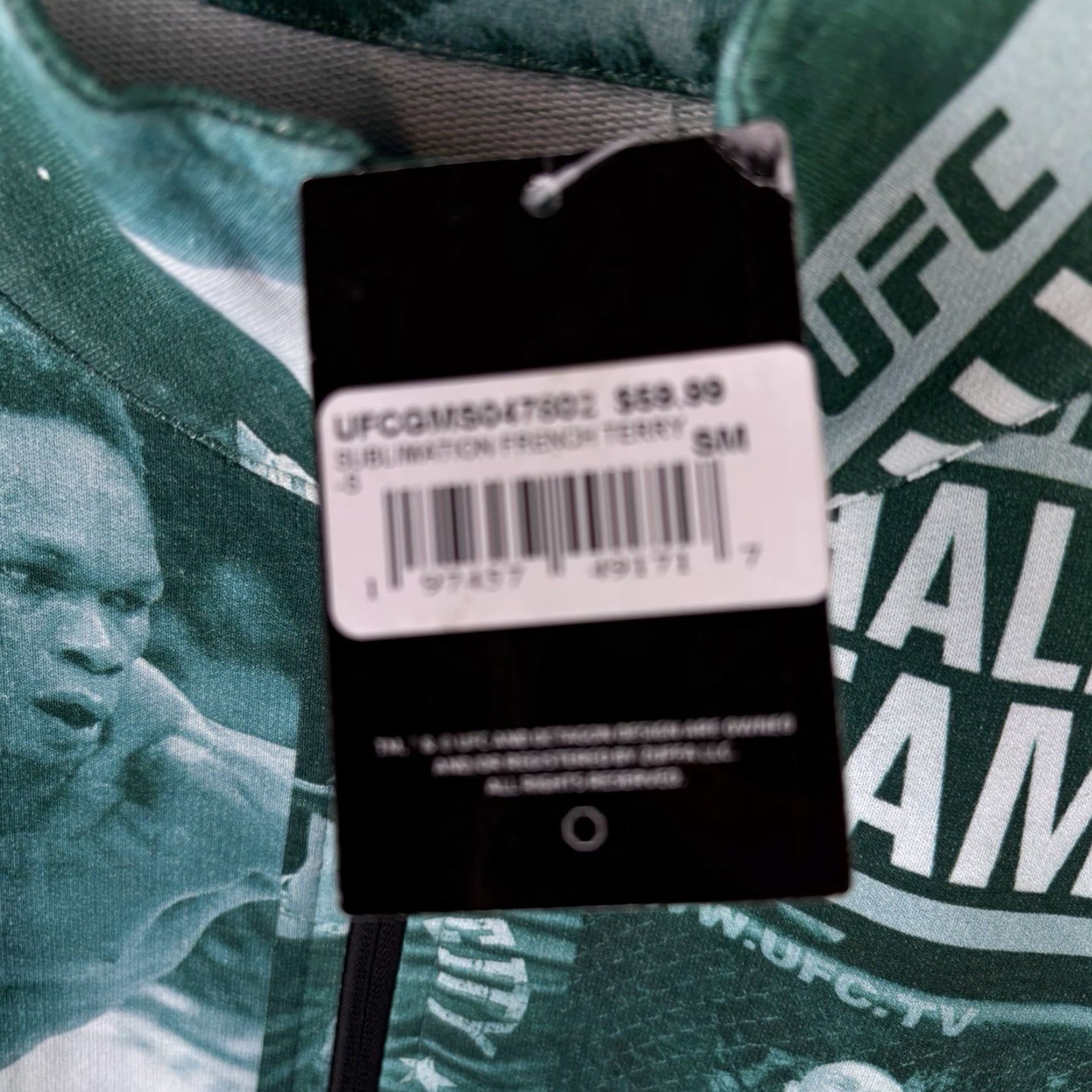UFC UFC Fleece Shirt Pullover 1/4 Zip Mens Small Green All Over Print AOP Hall Of Fame NEW Size US S / EU 44-46 / 1 - 3 Thumbnail