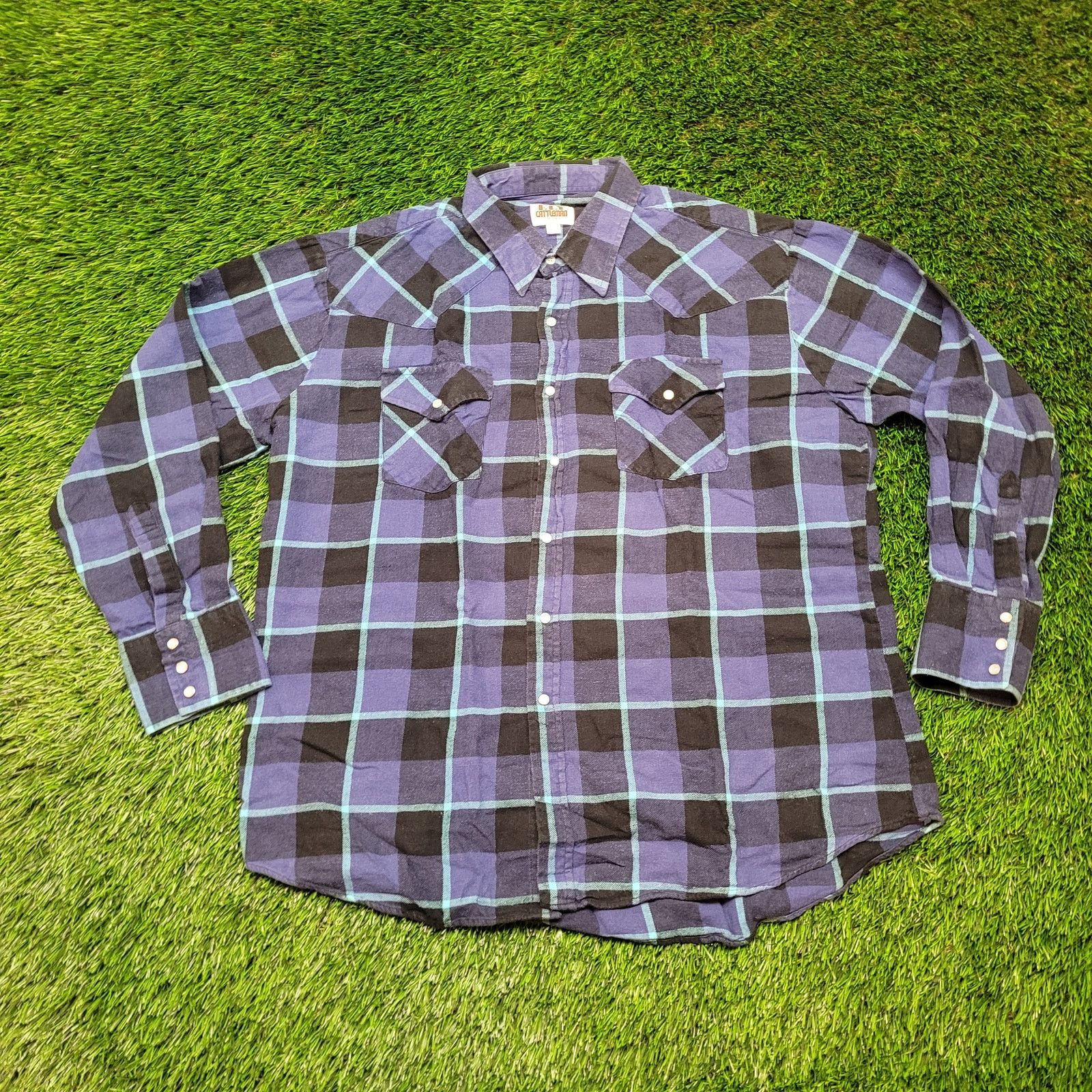 Other Ely Cattleman Plaid Flannel Shirt XL Oversized Pearl Snap Size US XL / EU 56 / 4 - 1 Thumbnail