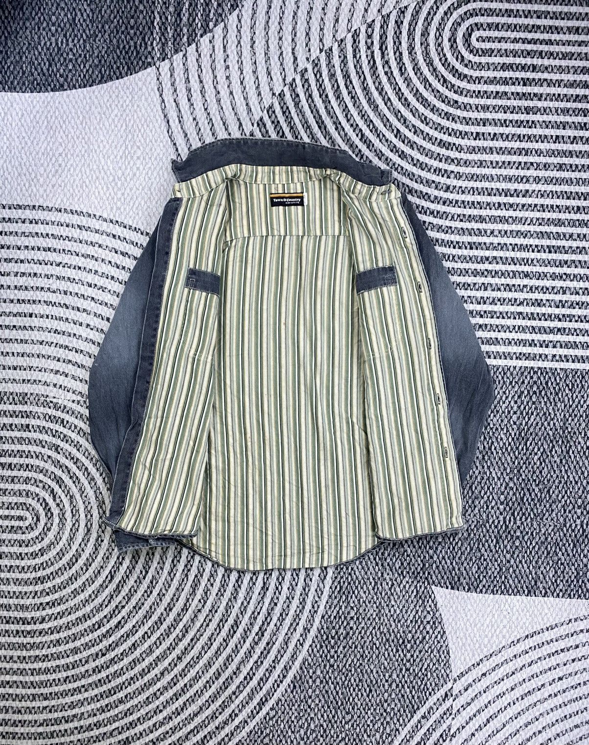 Japanese Brand Vintage Town & Country Washed Grey Button Up Shirt Size US M / EU 48-50 / 2 - 6 Thumbnail