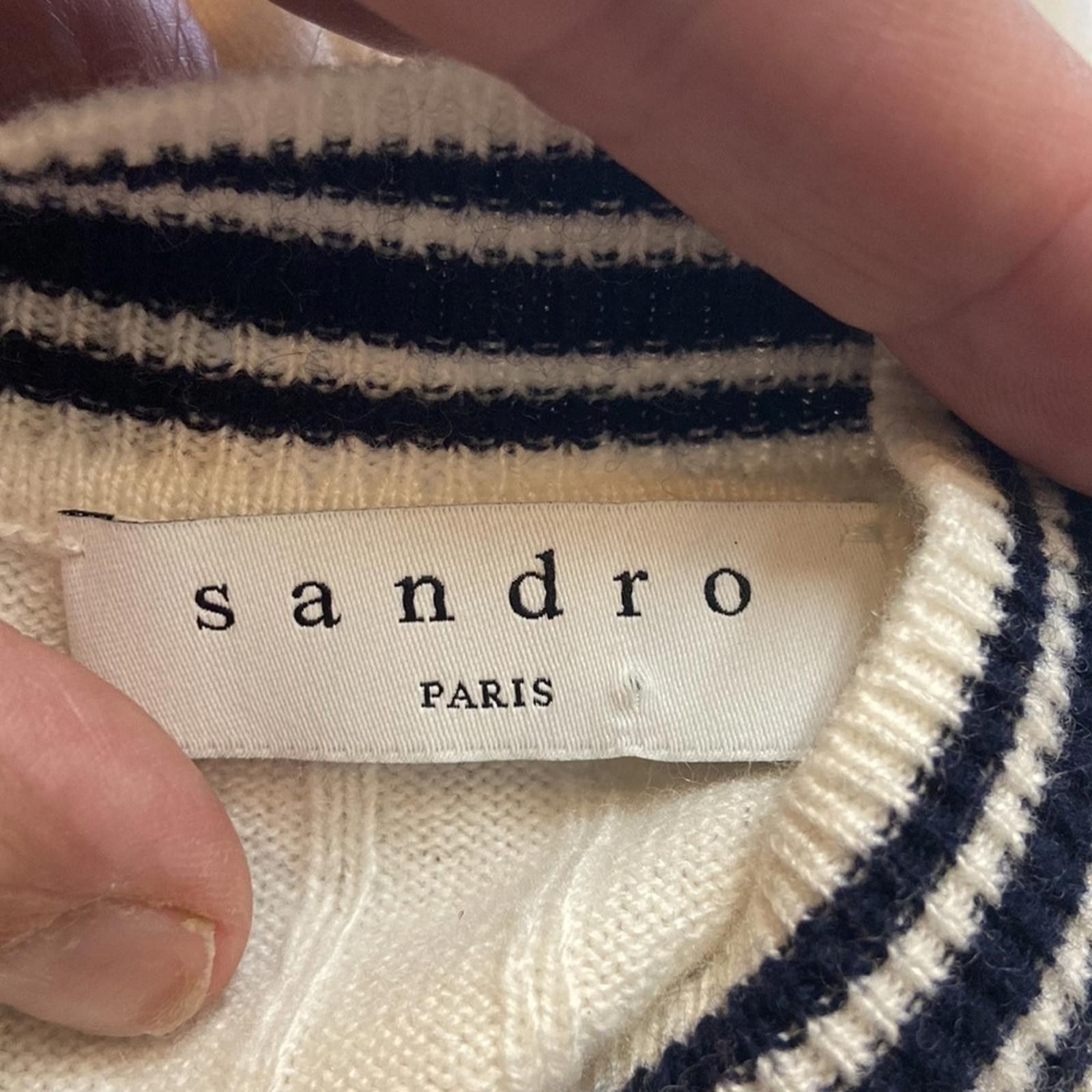 Sandro Sandro Paris Medium Ecru Emma Tie-Waist Cable Knit Sweater Size M / US 6-8 / IT 42-44 - 8 Thumbnail