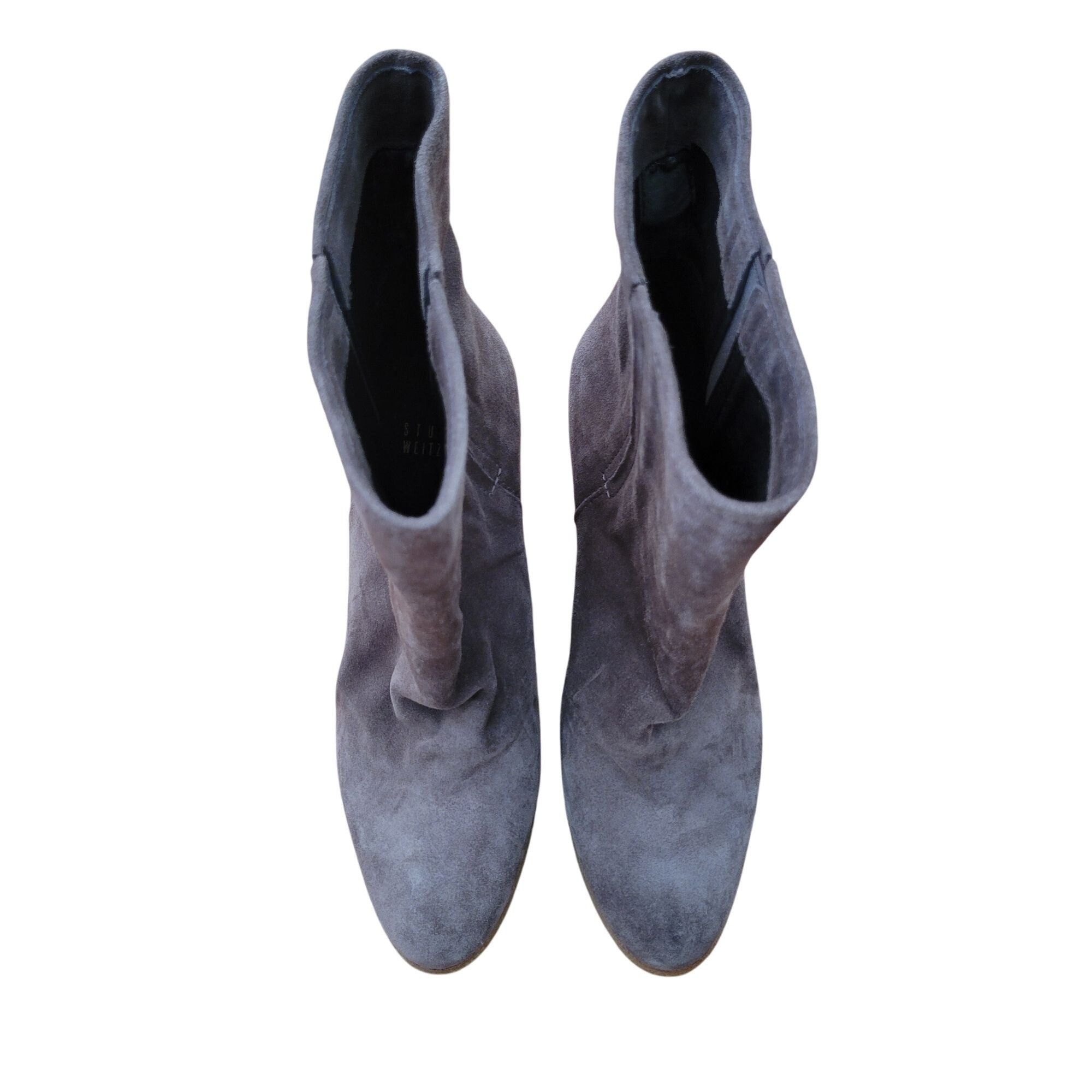 Stuart Weitzman Stuart Weitzman Bootscout Seal Gray Suede Wedge Chelsea Boot Size US 8 / IT 38 - 2 Thumbnail