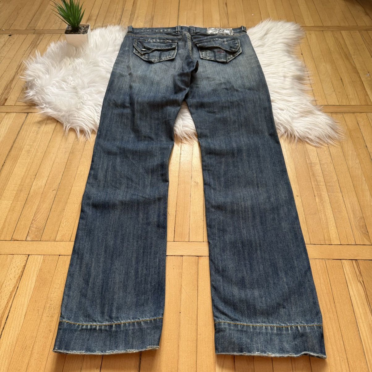 If Six Was Nine 📌Vintage Y2K Monica’s Low Rise Distress Washed Jeans Size 30" / US 8 / IT 44 - 6 Thumbnail