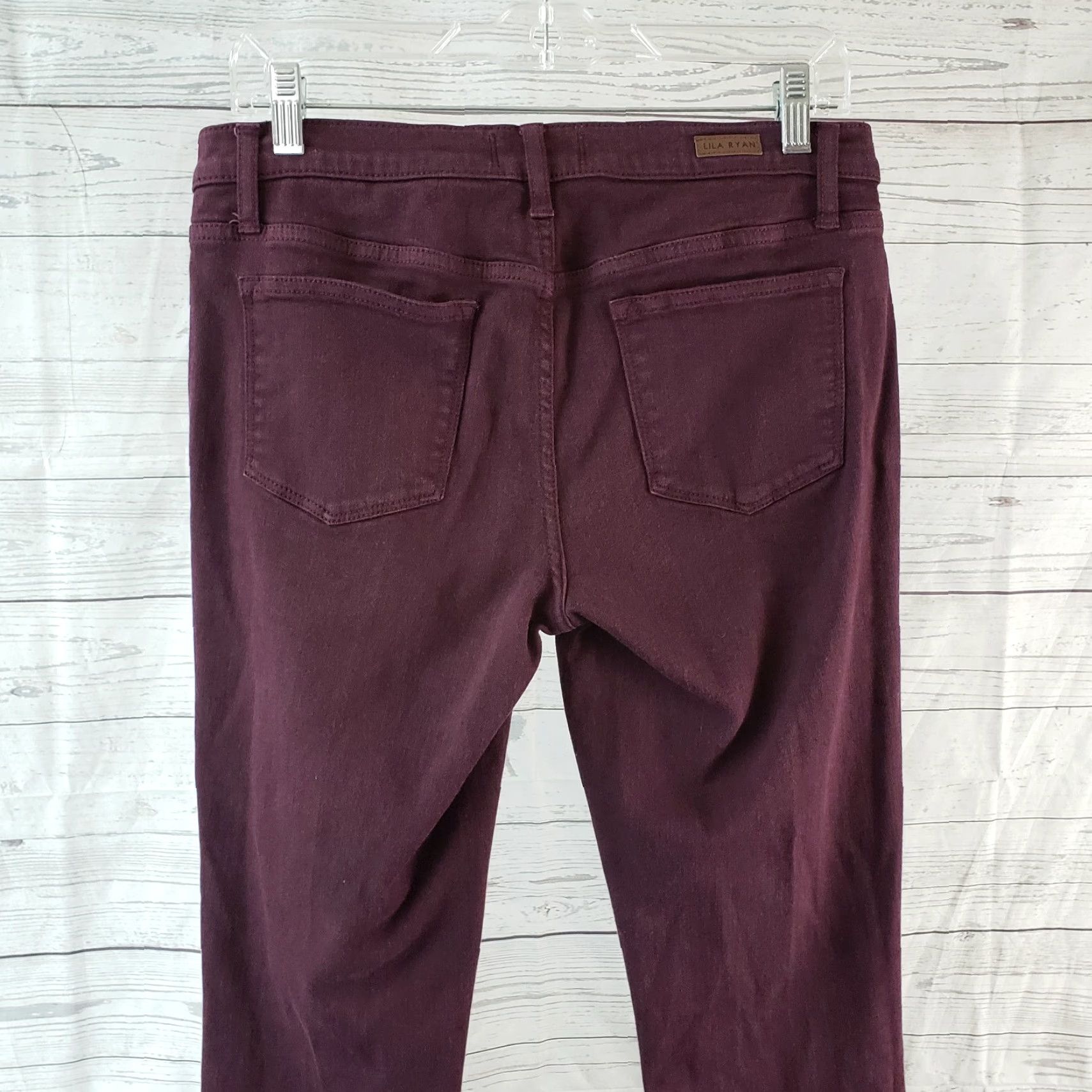 Vintage Lila Ryan Womens Skinny Jeans Sz 29 Purple Mid Rise Cotton Blend Denim 31.5 Inseam Womens Size 29" - 4 Thumbnail