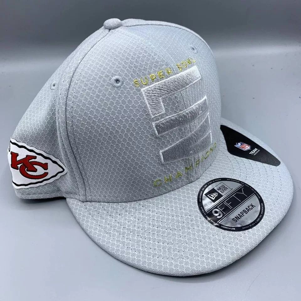 New Era Kansas City Chiefs Hat Men Gray Superbowl LIV Snap Back Cap Size ONE SIZE - 2 Thumbnail