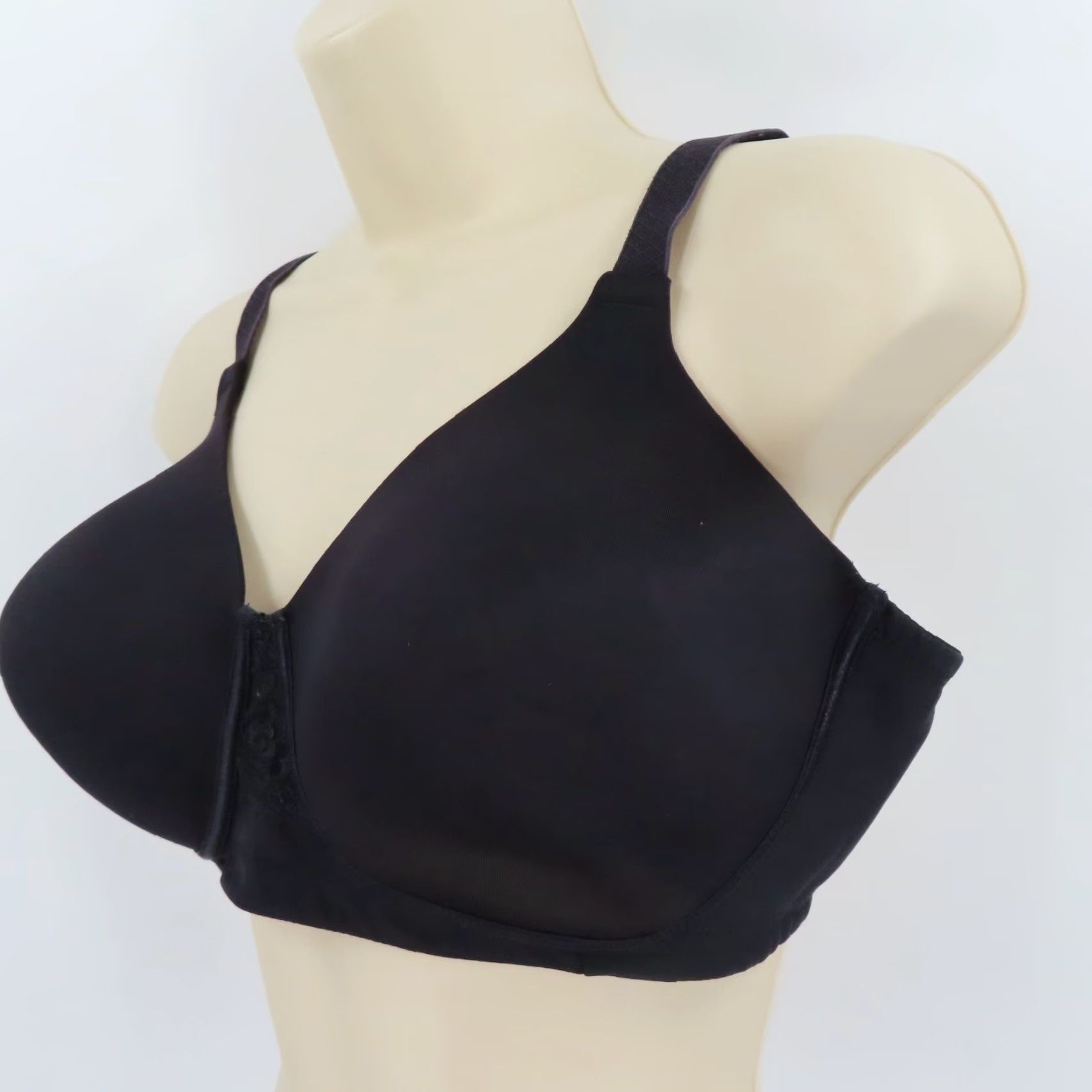 Vintage VANITY FAIR Bra 38D Full Figure Beauty Back Smoother Wireless Black 71380 Women T-Shirt Bra Sexy Back Support Size ONE SIZE - 4 Thumbnail