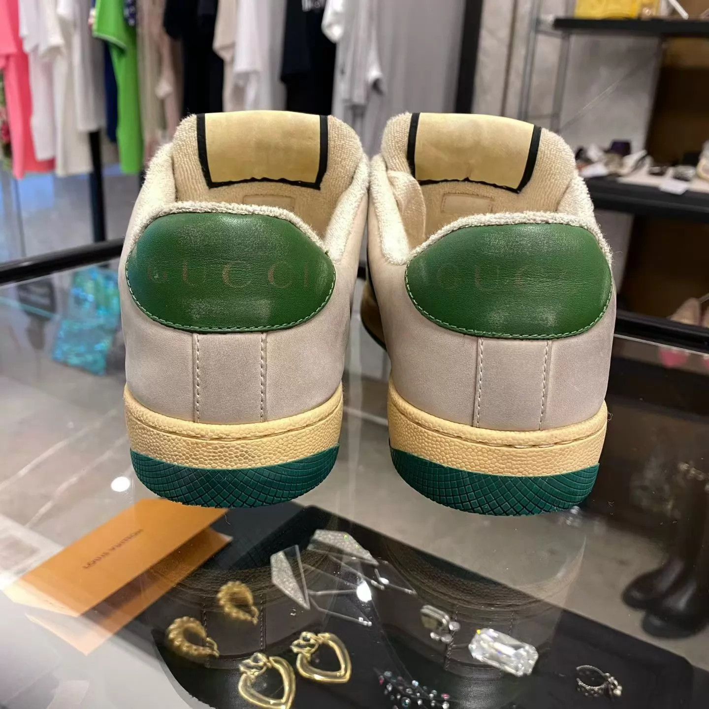 Gucci Gucci White Green Sneaker Women's 36 99new W1 Size US 5.5 / IT 35.5 - 6 Thumbnail