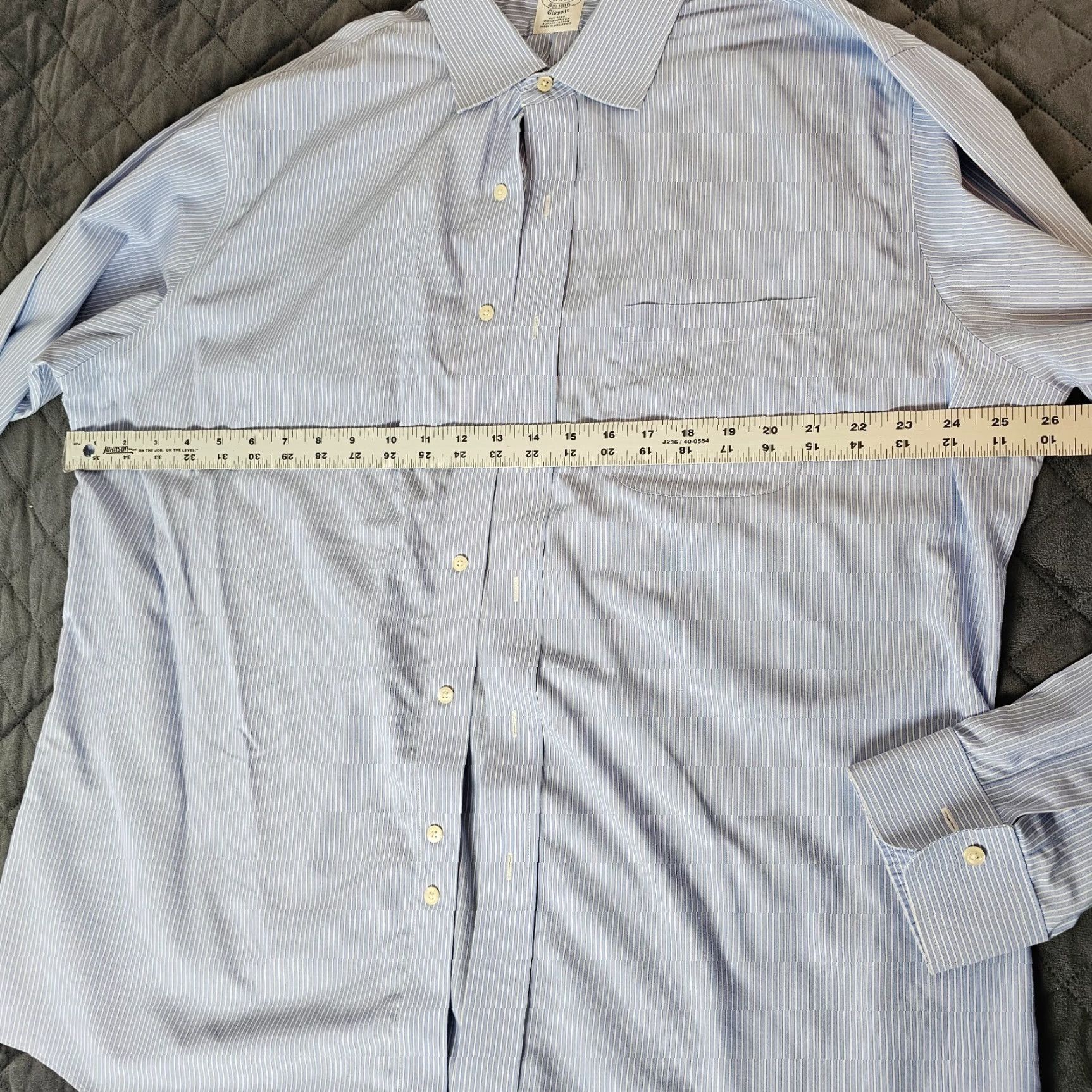 Brooks Brothers Vintage Brooks Brothers Men's Dress Shirt 17.5 Blue Stripe Non-Iron Supima Cotton Collared Size US XL / EU 56 / 4 - 6 Thumbnail