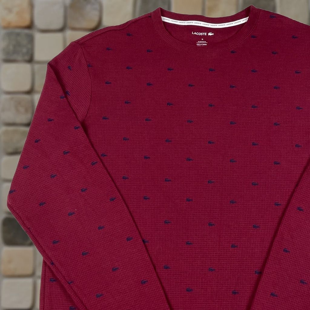 Lacoste Lacoste Red Thermal Long Sleeve Shirt Mens Extra Large Size US XL / EU 56 / 4 - 1 Thumbnail