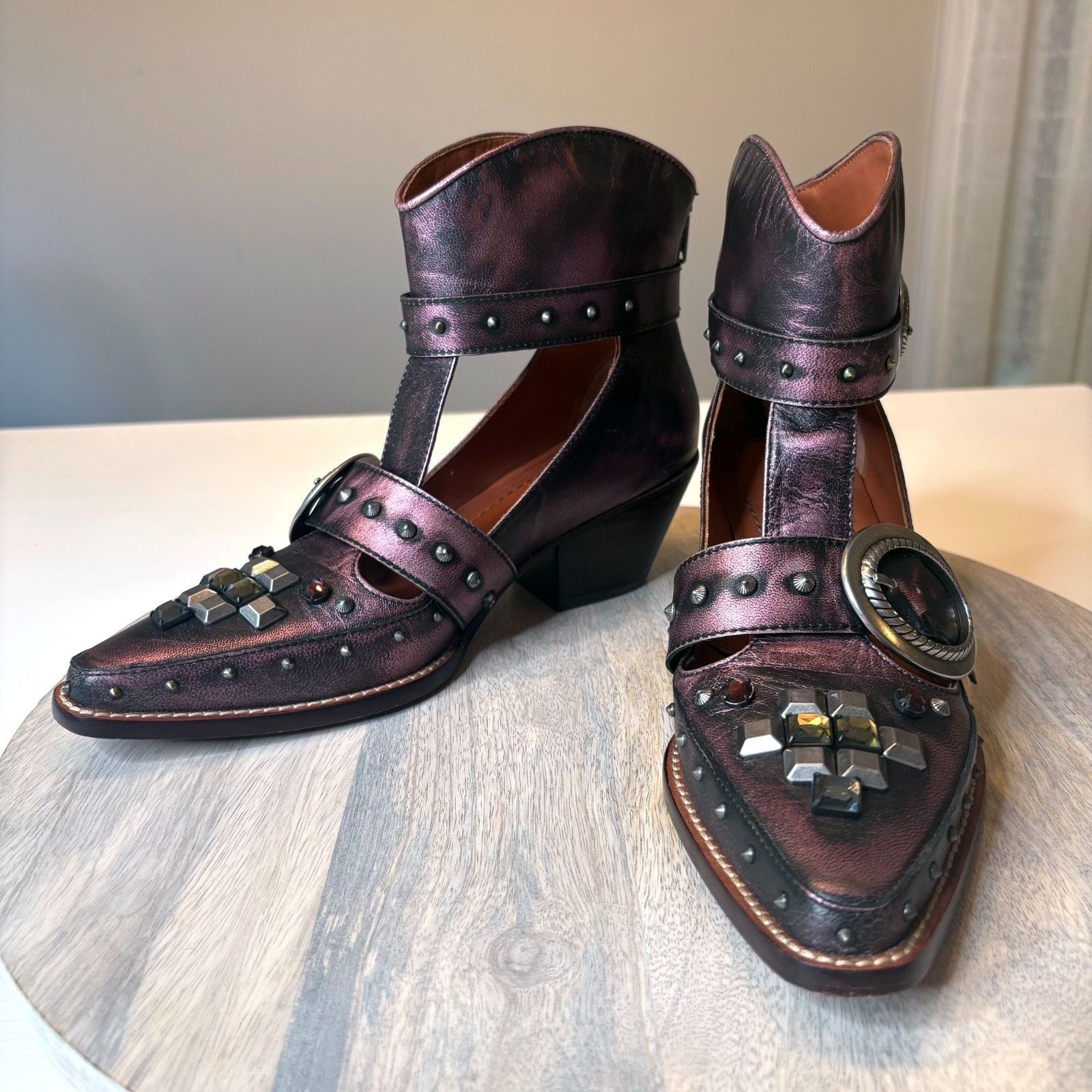 Coach Coach Cut Out Western Creeper Boots Metallic Purple Sz 7.5B Size US 7.5 / IT 37.5 - 4 Thumbnail